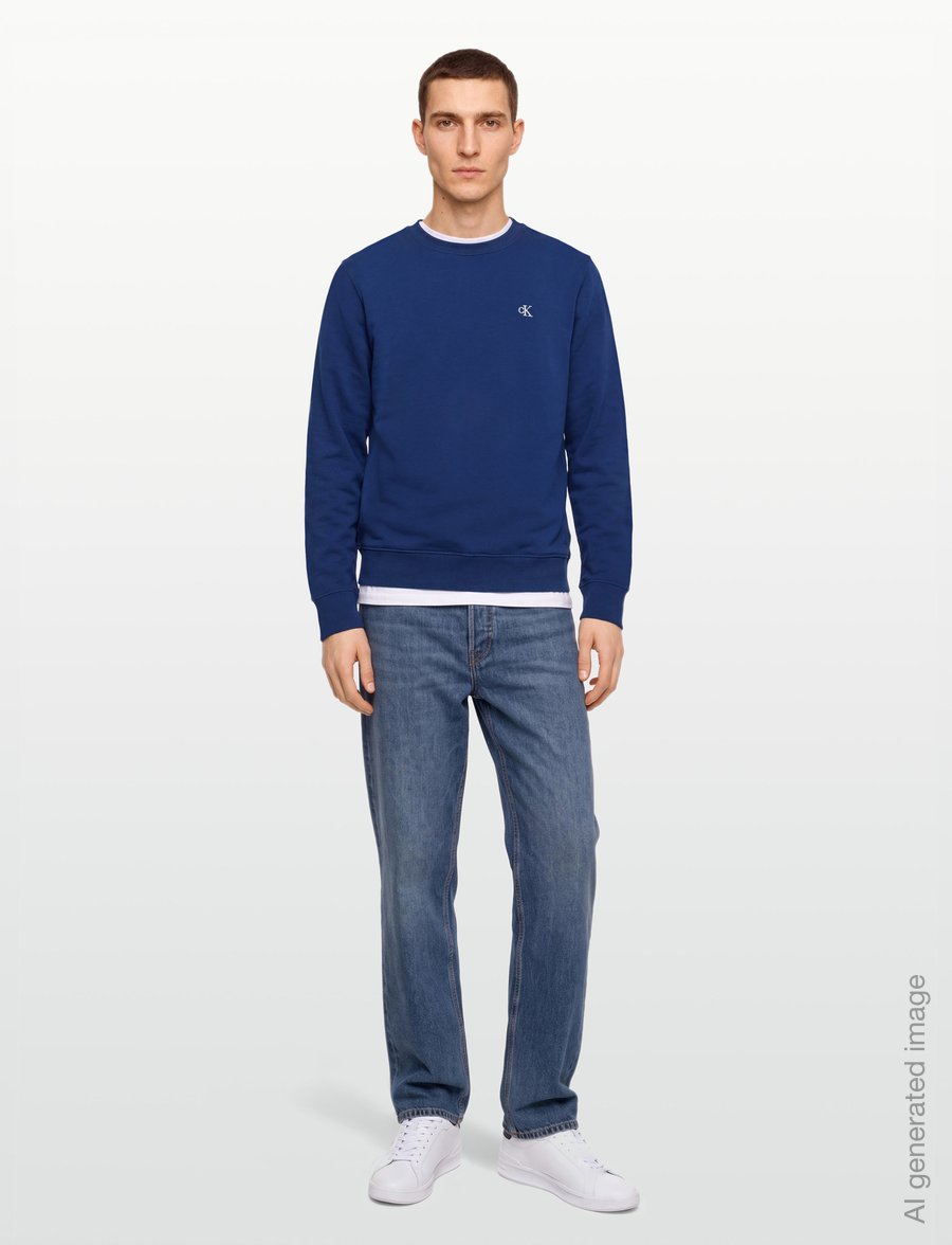 Calvin Klein Jeans - LS CL 350TERRY MONGRM CN SWTSHRT - sweatshirts - estate blue - 0