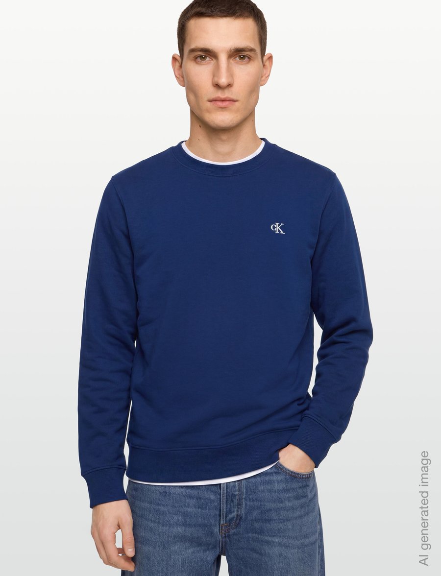 Calvin Klein Jeans - LS CL 350TERRY MONGRM CN SWTSHRT - sweatshirts - estate blue - 3