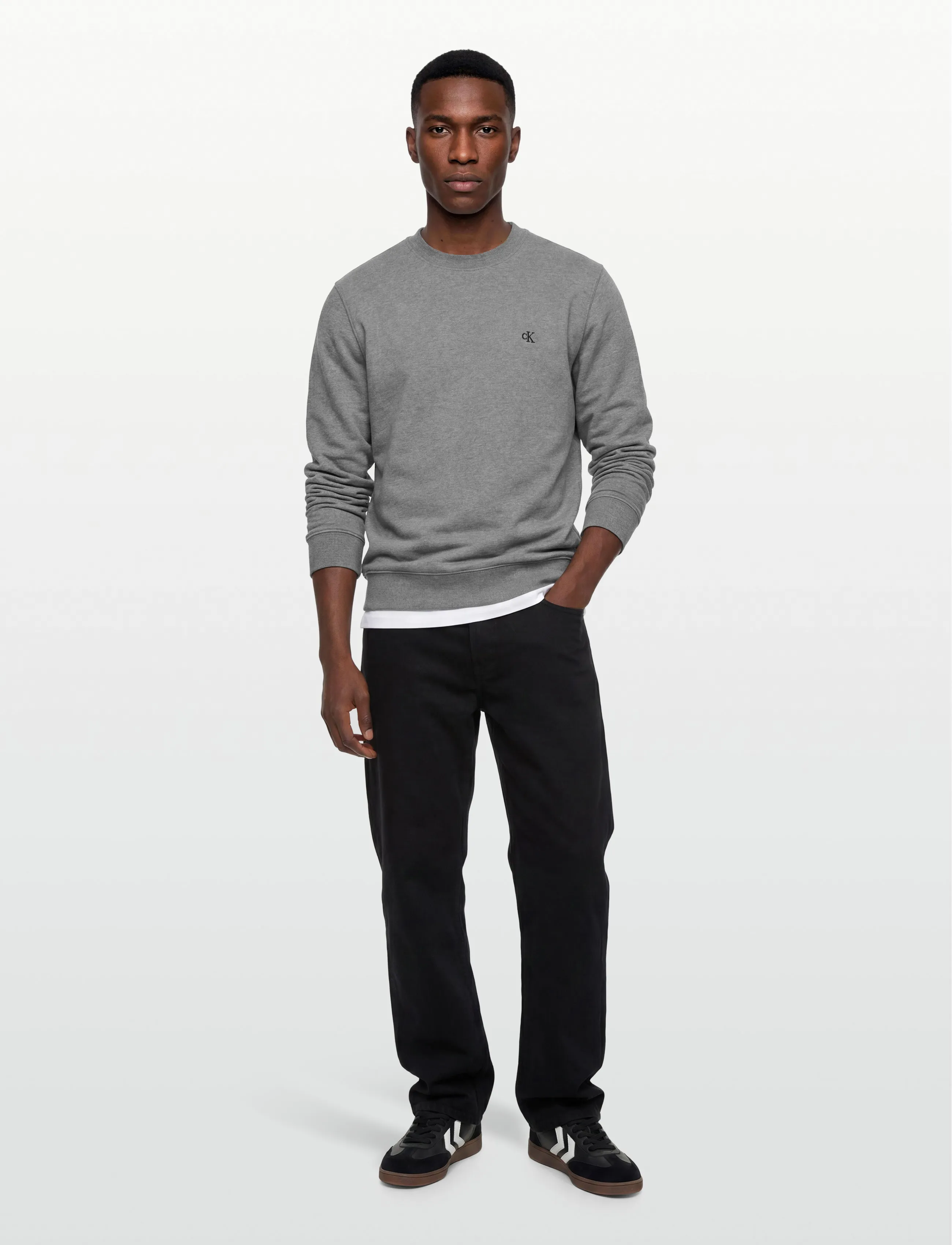 Calvin Klein Jeans LS CL 350TERRY MONGRM CN SWTSHRT - Shop by style - MED GREY HTR / grey