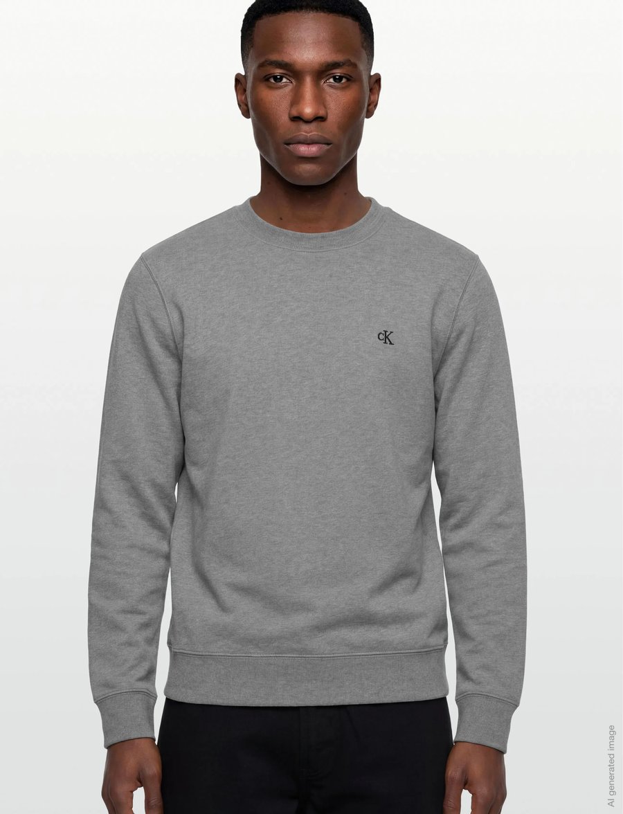 Calvin Klein Jeans - LS CL 350TERRY MONGRM CN SWTSHRT - shop efter stil - med grey htr - 3