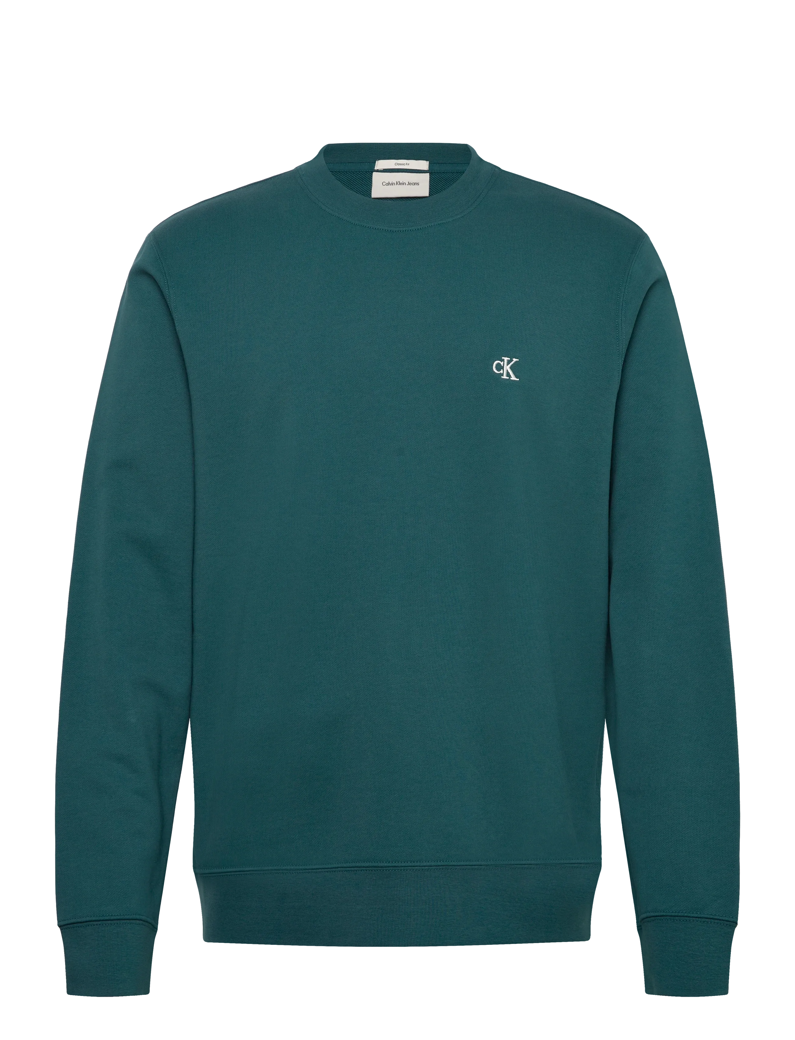 Calvin Klein Jeans LS CL 350TERRY MONGRM CN SWTSHRT - Tøj - TAHOE GREEN / green