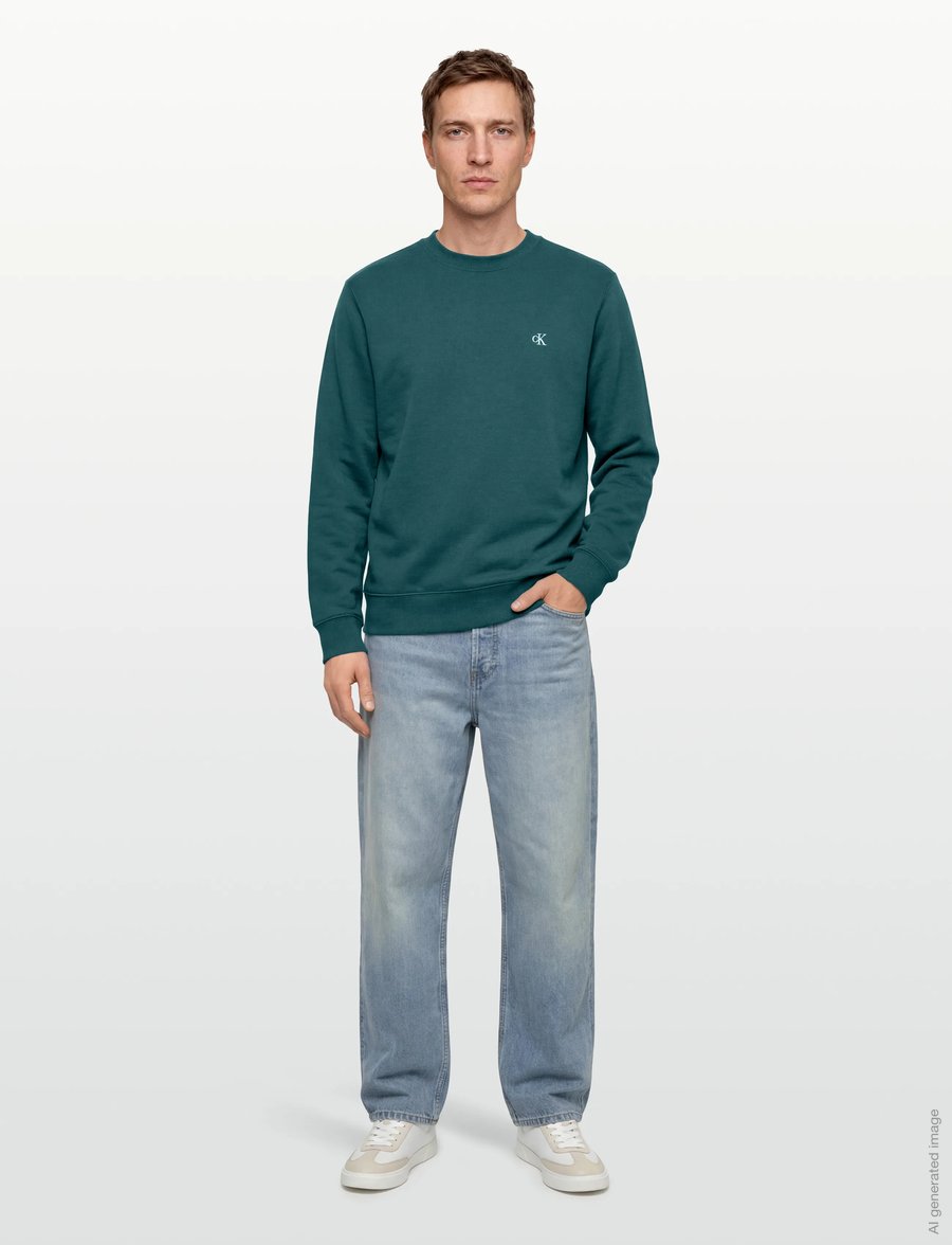Calvin Klein Jeans - LS CL 350TERRY MONGRM CN SWTSHRT - shop efter stil - tahoe green - 0