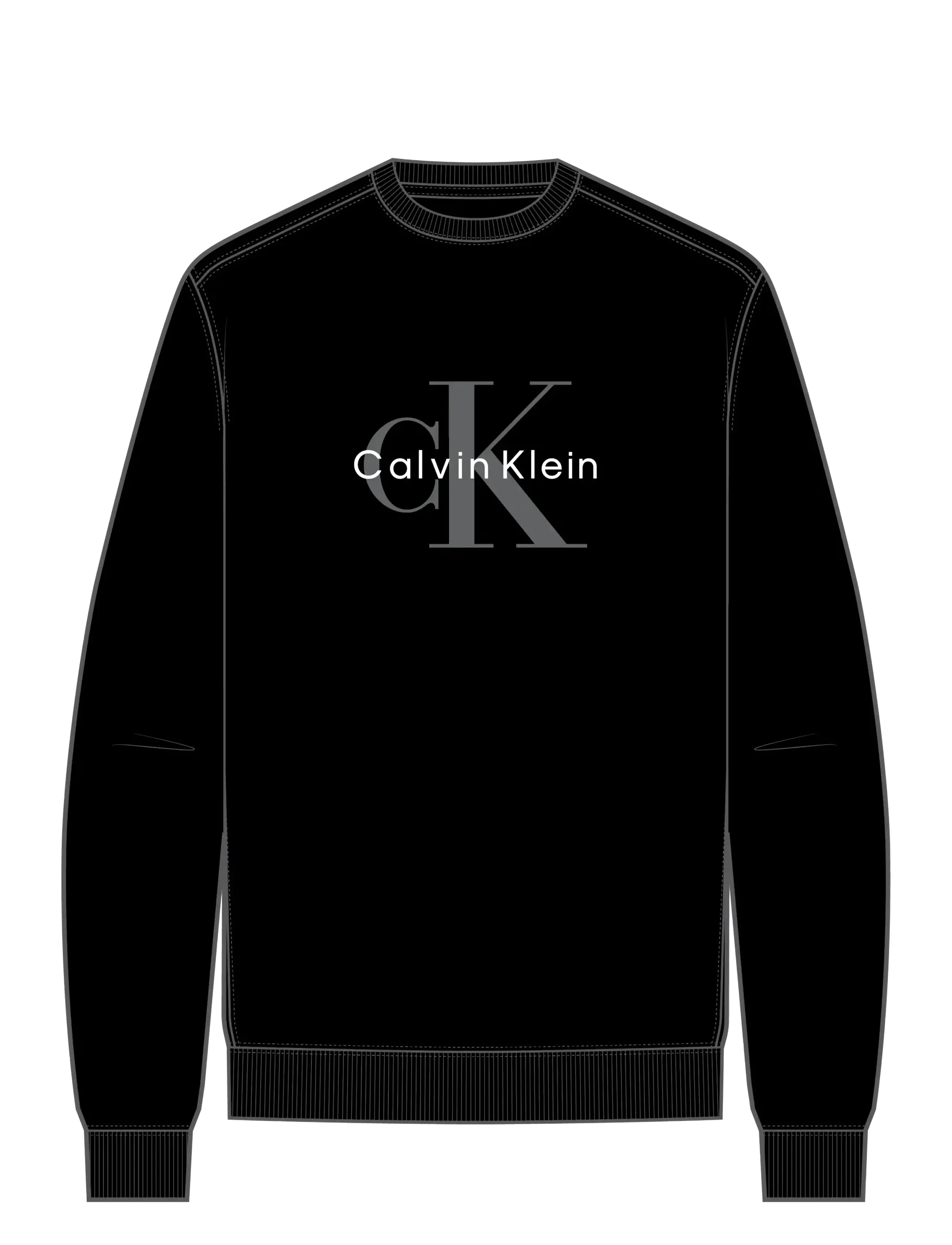 Calvin Klein Jeans CL LS 350TERRY MNLG CN SWTSHRT - Sweatshirts - BLACK / black