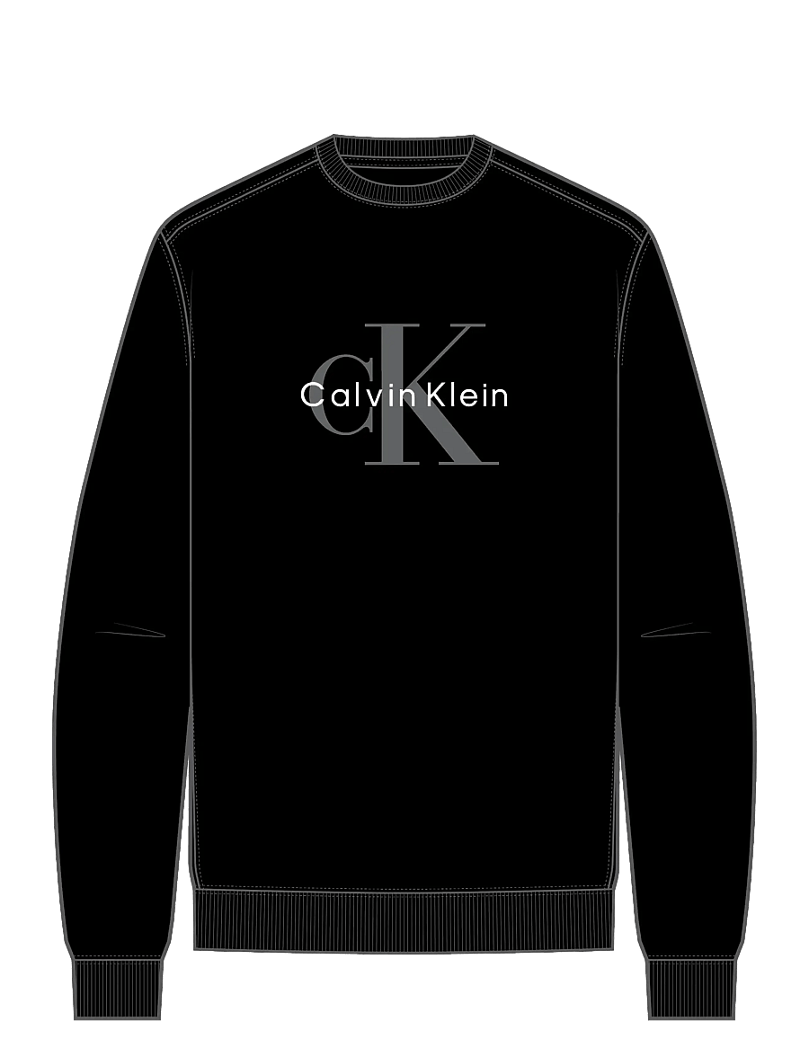 Calvin Klein Jeans - CL LS 350TERRY MNLG CN SWTSHRT - nach stil kaufen - black - 0