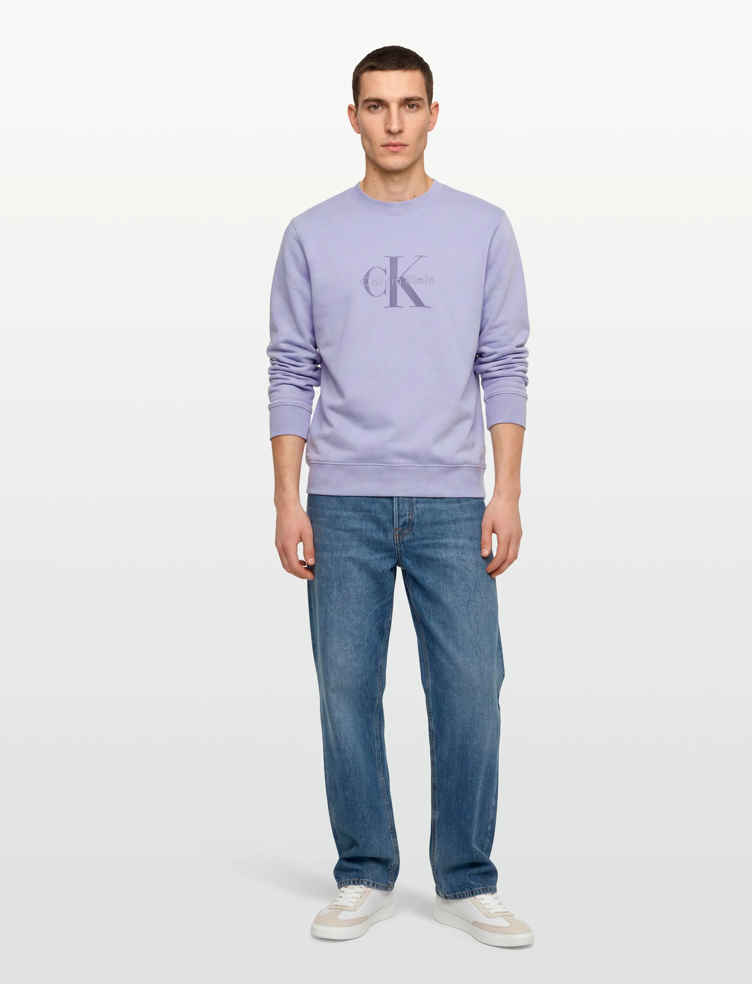 Calvin Klein Jeans CL LS 350TERRY MNLG CN SWTSHRT - Clothing - CASUAL BLUE / blue