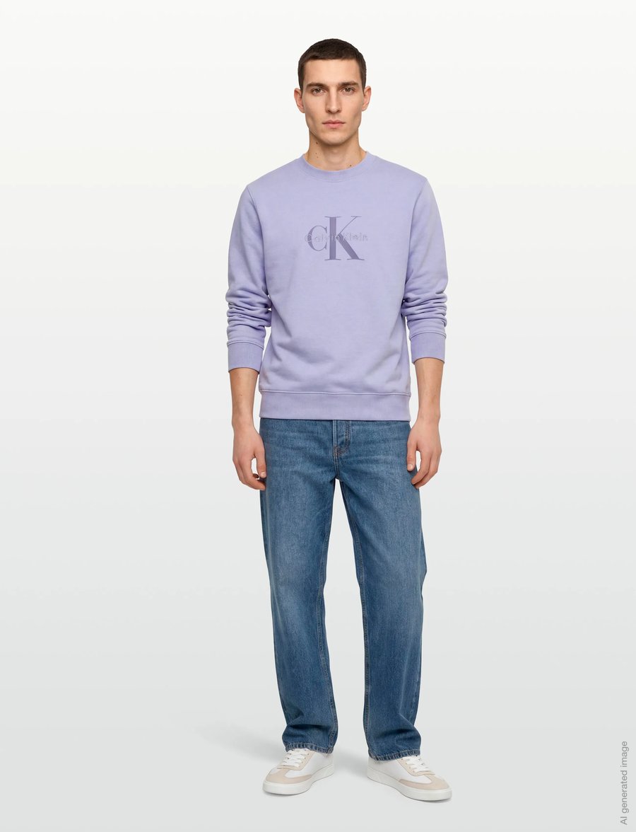 Calvin Klein Jeans - CL LS 350TERRY MNLG CN SWTSHRT - shop efter stil - casual blue - 0