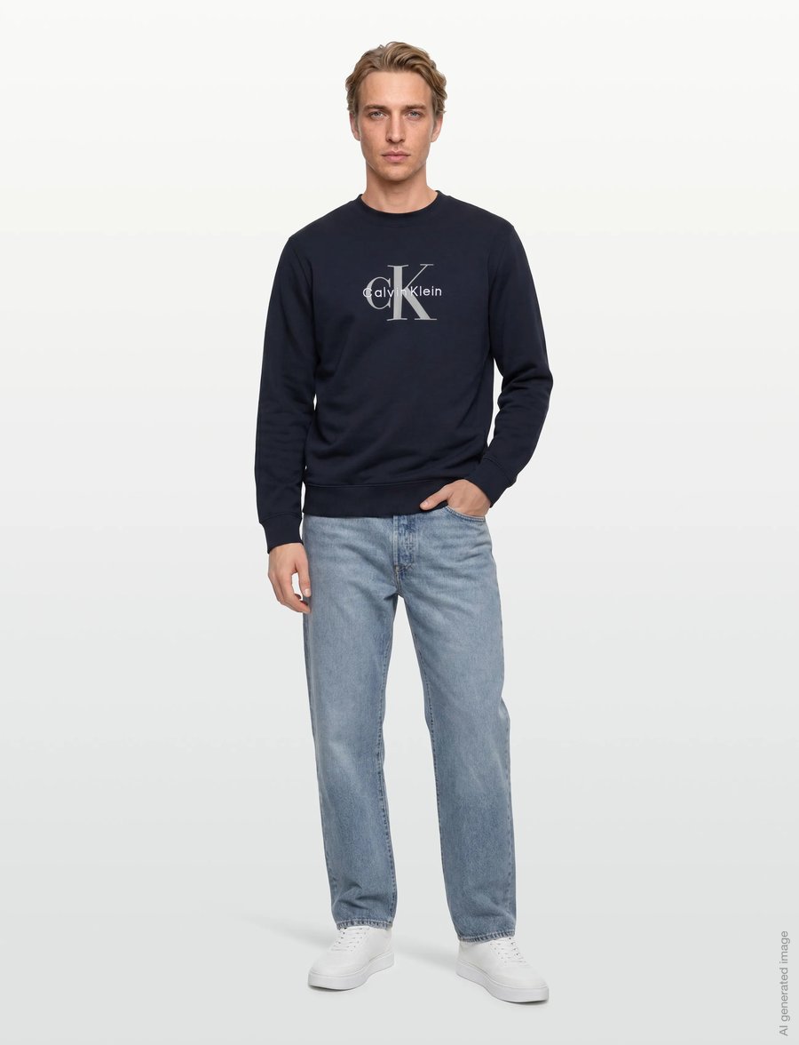 Calvin Klein Jeans - CL LS 350TERRY MNLG CN SWTSHRT - shop efter stil - dark sapphire - 0