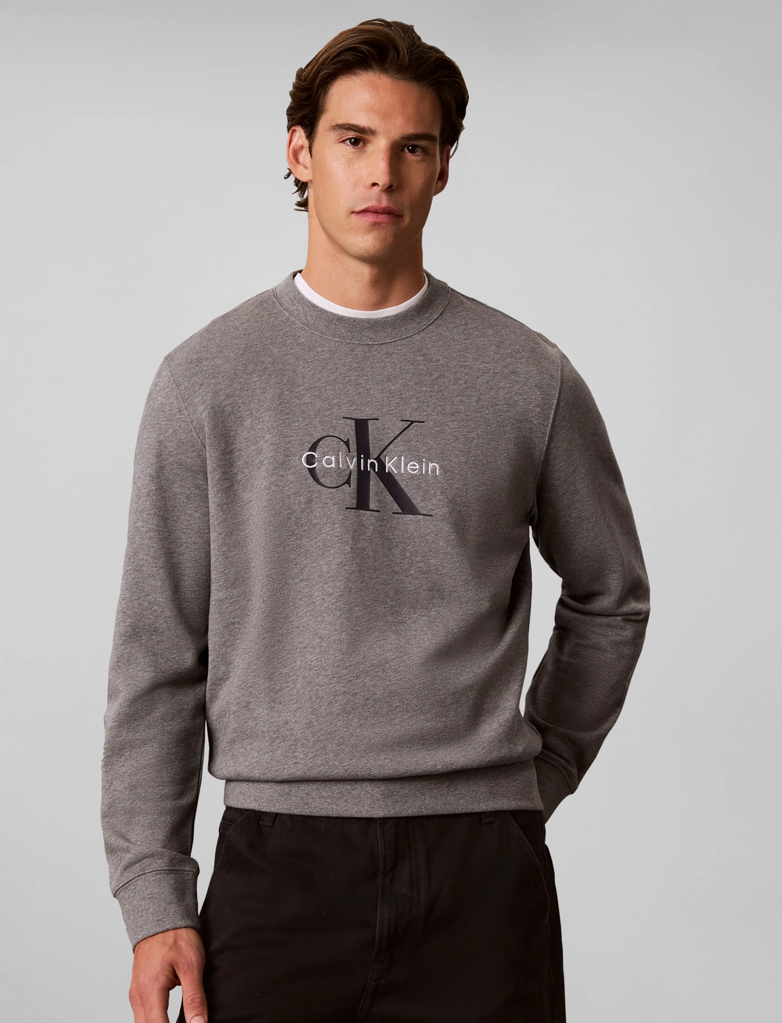 Calvin Klein Jeans - CL LS 350TERRY MNLG CN SWTSHRT - sweatshirts - med grey htr - 3