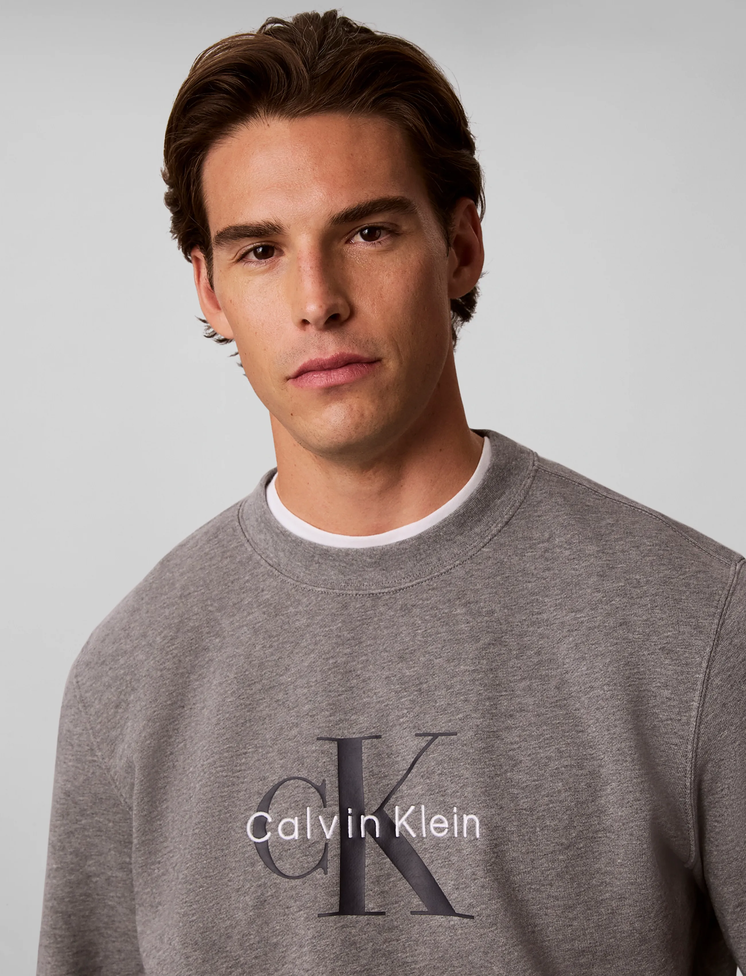 Calvin Klein Jeans - CL LS 350TERRY MNLG CN SWTSHRT - sweatshirts - med grey htr - 4