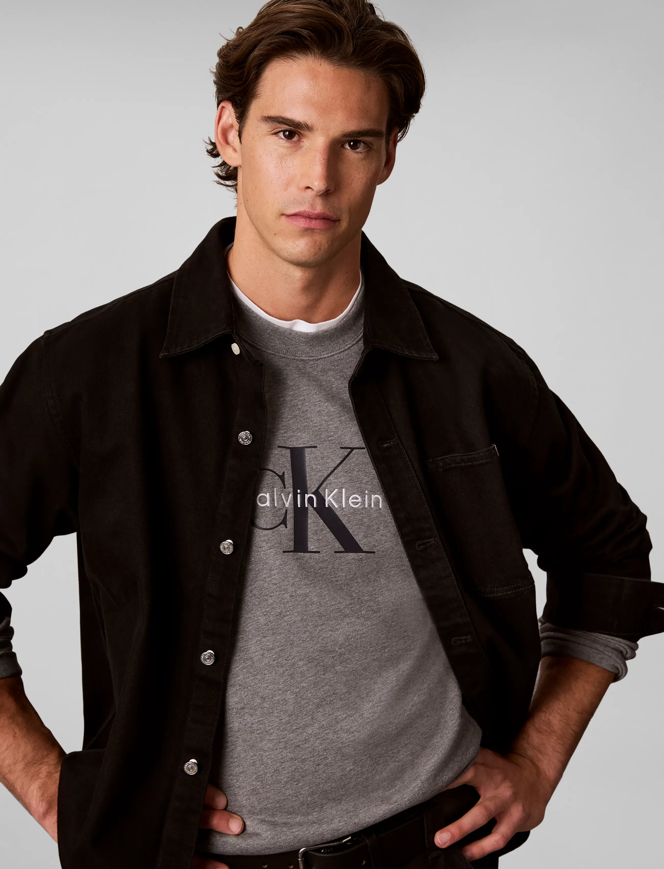 Calvin Klein Jeans - CL LS 350TERRY MNLG CN SWTSHRT - sweatshirts - med grey htr - 5