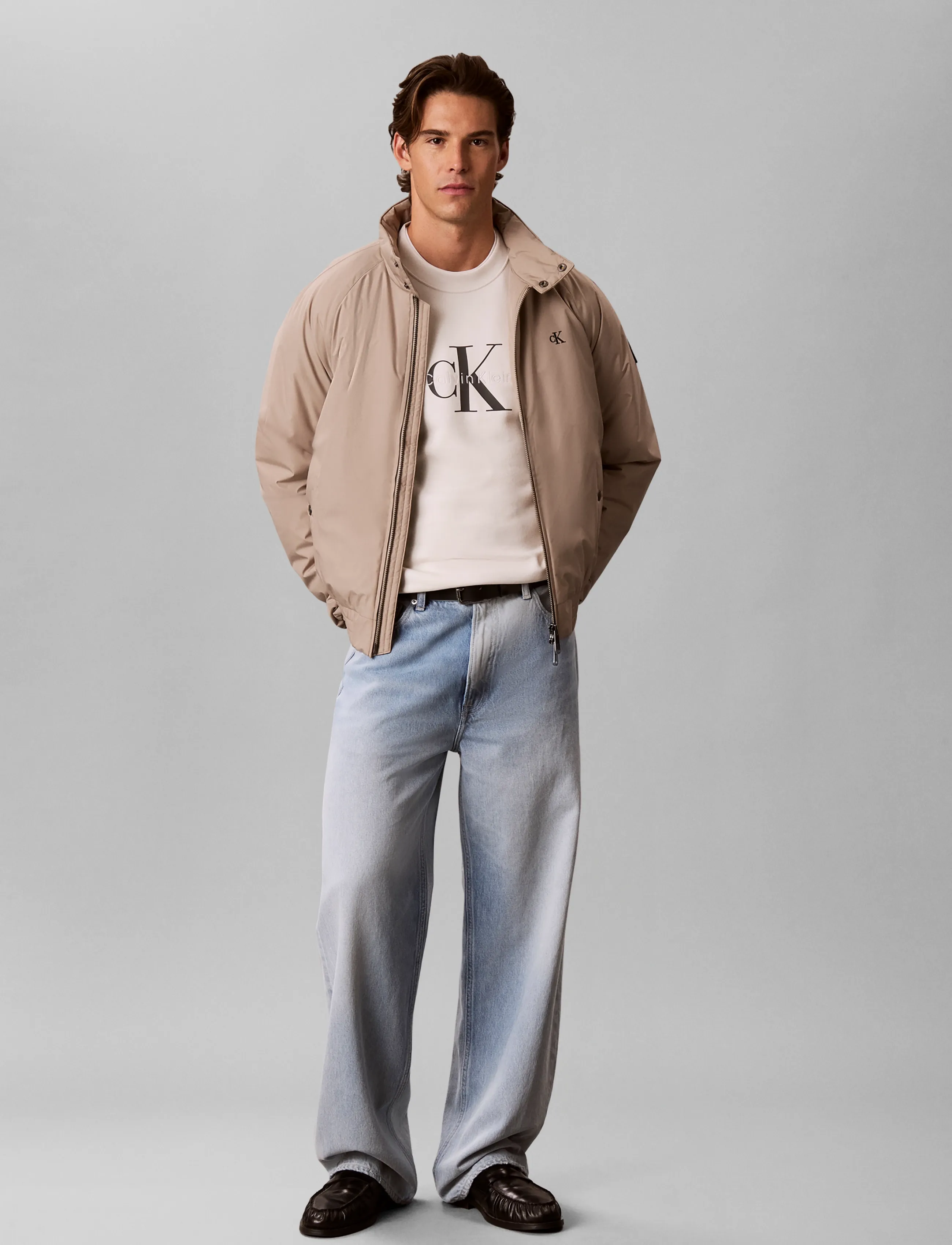 Calvin Klein Jeans CL LS 350TERRY MNLG CN SWTSHRT - Calvin Klein Jeans - TOFU / cream