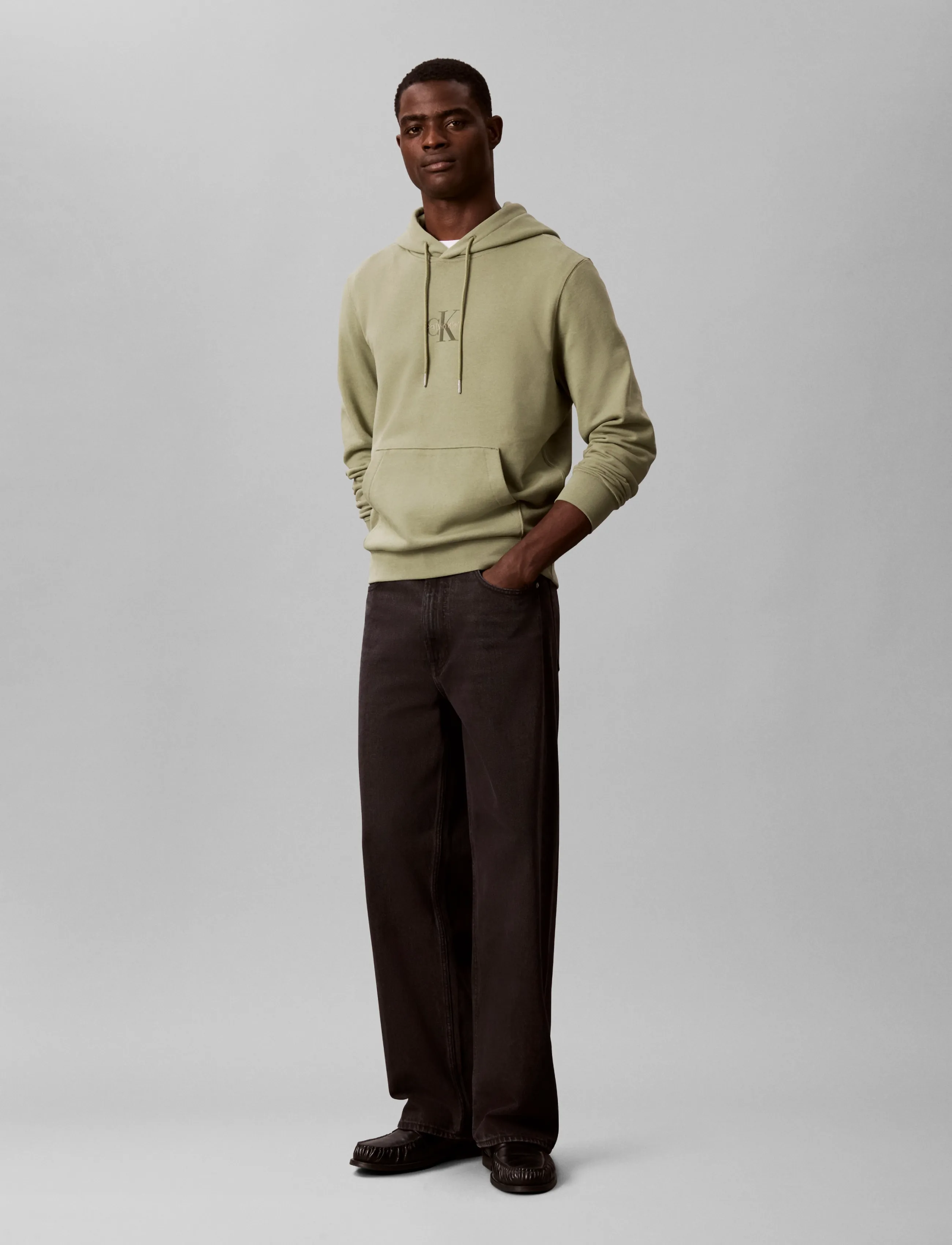 Calvin Klein Jeans CL LS 350TERRY MICRO MNLG HOODIE - Calvin Klein Jeans - OIL GREEN / khaki/green