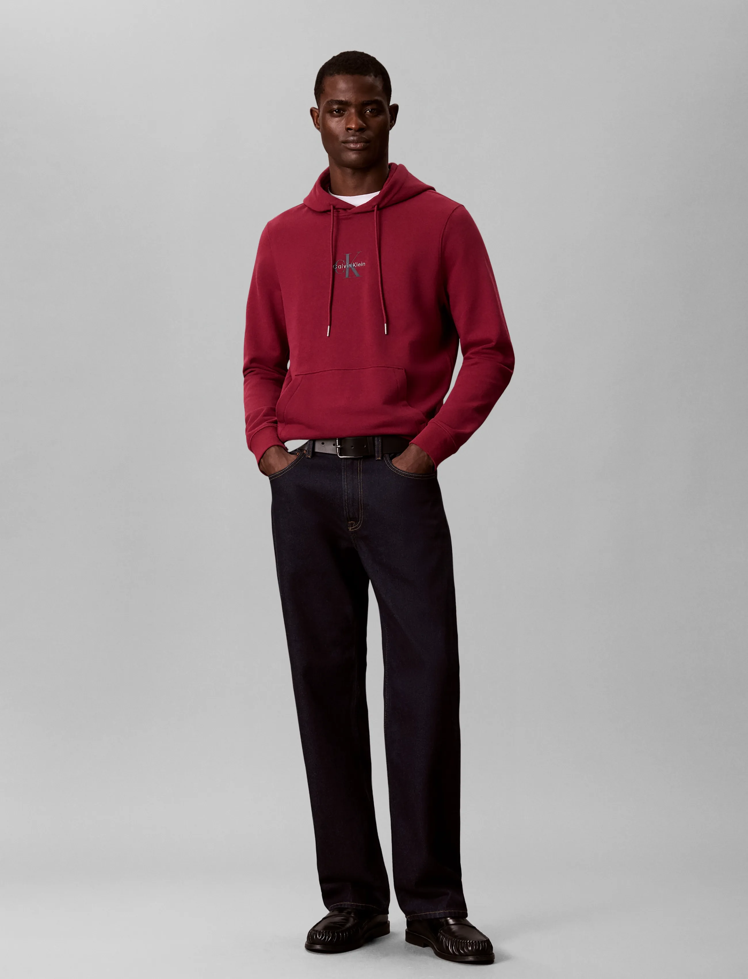 Calvin Klein Jeans CL LS 350TERRY MICRO MNLG HOODIE - Sweatshirts & Hoodies - RHODODENDRON / burgundy