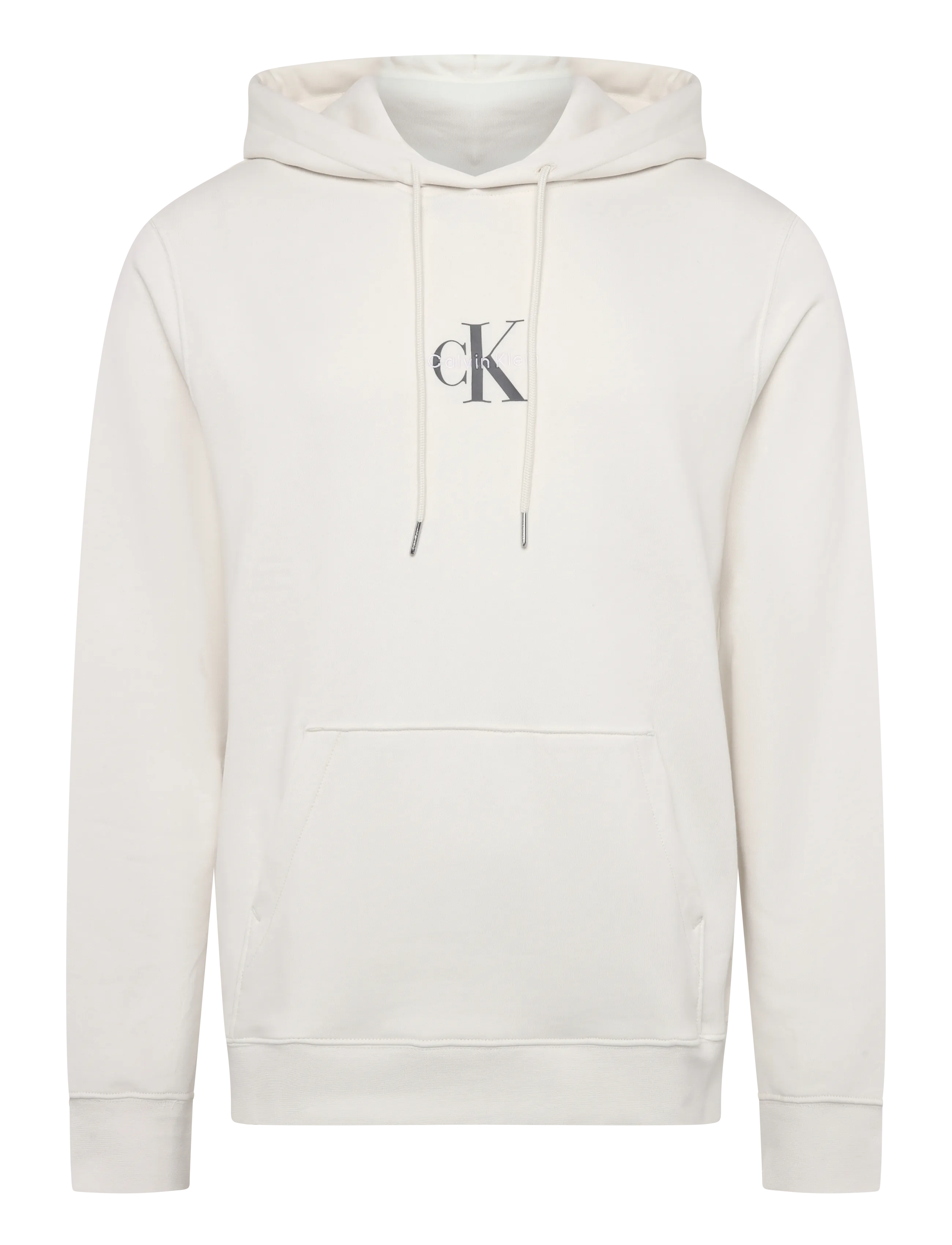 Calvin Klein Jeans CL LS 350TERRY MICRO MNLG HOODIE - Kapuutsiga pusad - TOFU / cream