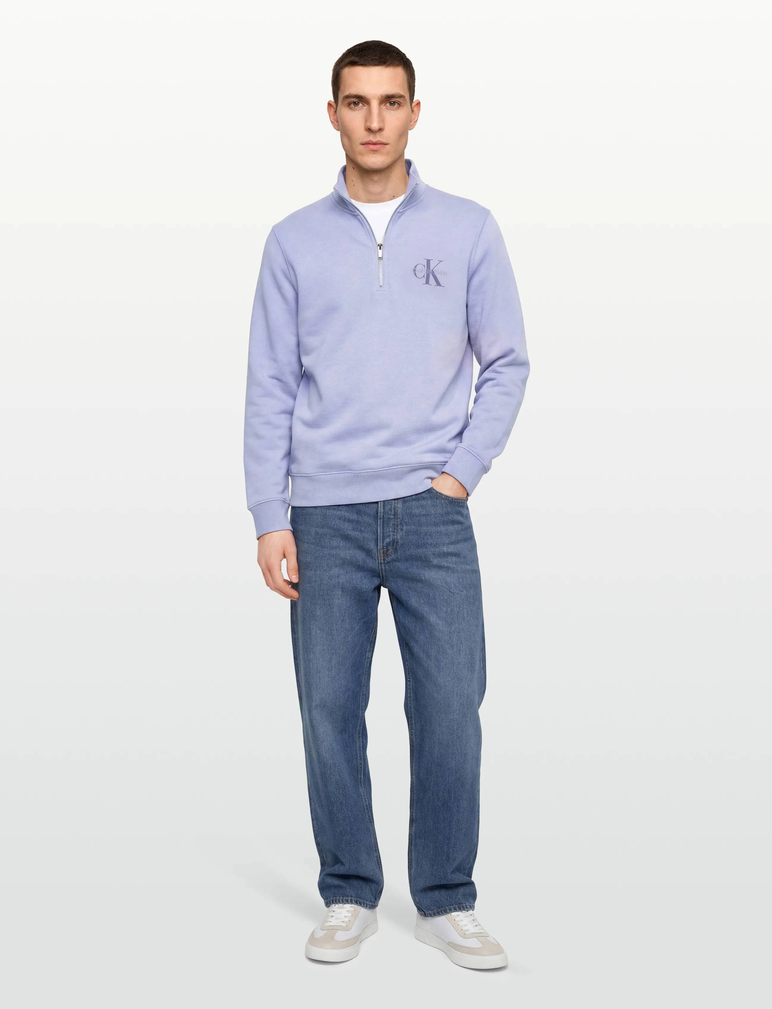 Calvin Klein Jeans CL LS 350TERRY MCRO MNLG QTR ZIP - Kläder - CASUAL BLUE / blue