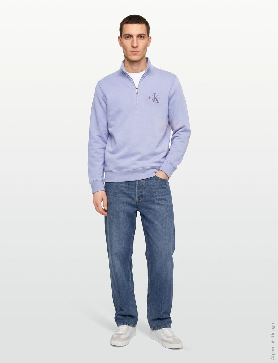 Calvin Klein Jeans - CL LS 350TERRY MCRO MNLG QTR ZIP - shop efter stil - casual blue - 0