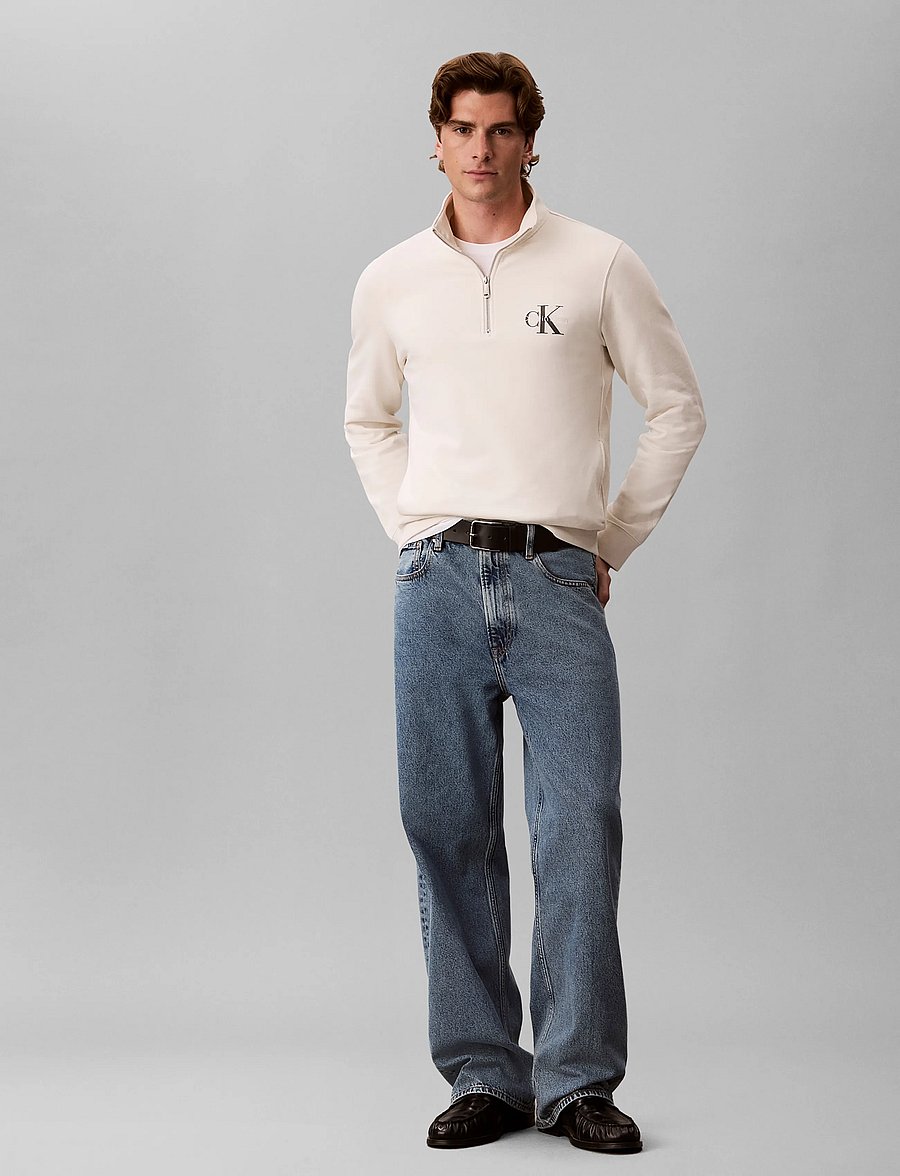 Calvin Klein Jeans - CL LS 350TERRY MCRO MNLG QTR ZIP - shop efter stil - tofu - 0