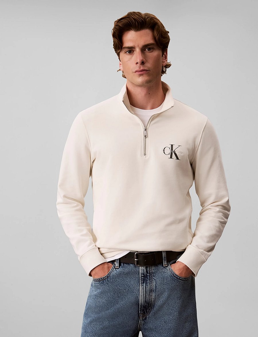 Calvin Klein Jeans - CL LS 350TERRY MCRO MNLG QTR ZIP - shop efter stil - tofu - 3