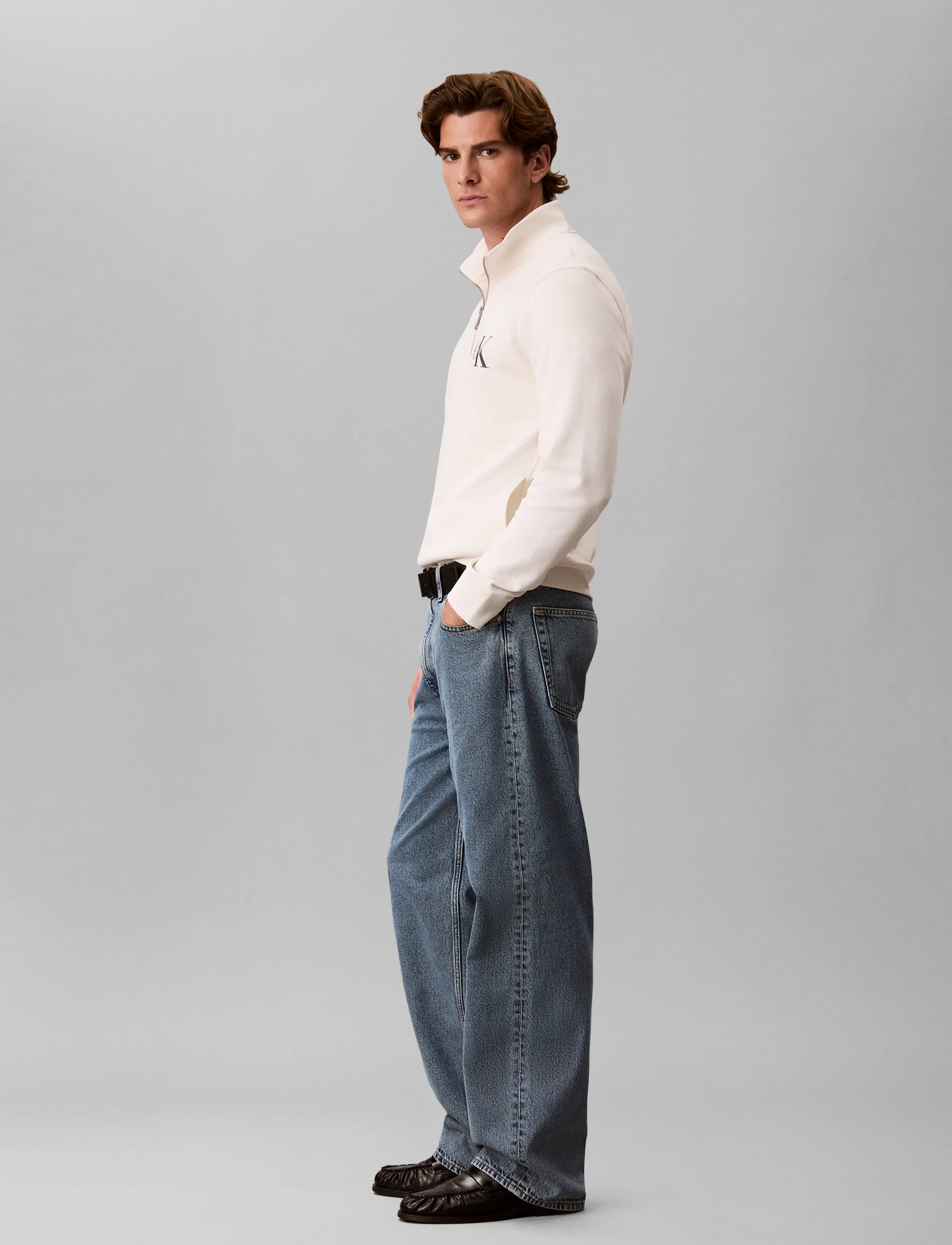Calvin Klein Jeans - CL LS 350TERRY MCRO MNLG QTR ZIP - shop efter stil - tofu - 5