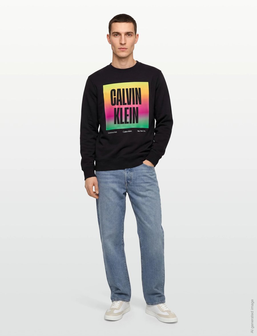 Calvin Klein Jeans - LS 350TERY CALVN PRDE CN SWTSHRT - truien - black - 0
