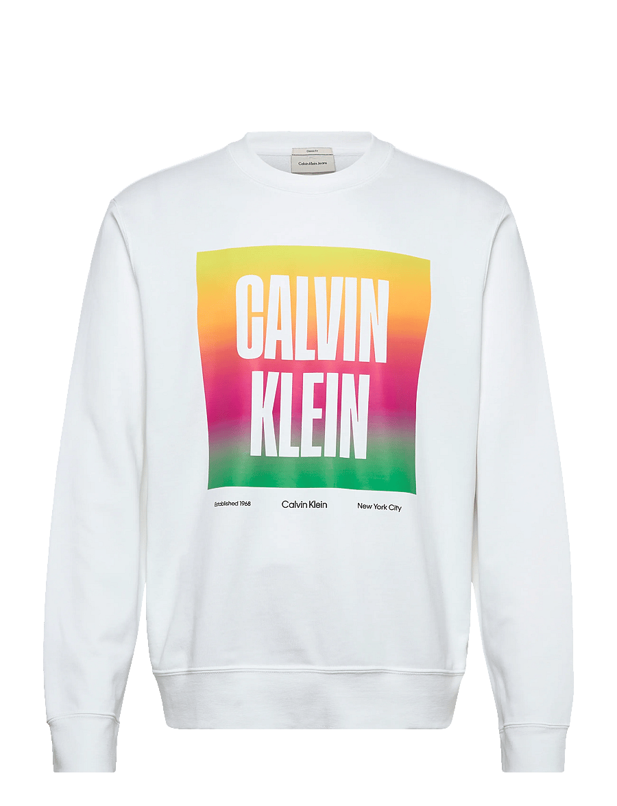 Calvin Klein Jeans - LS 350TERY CALVN PRDE CN SWTSHRT - shop efter stil - bright white - 1