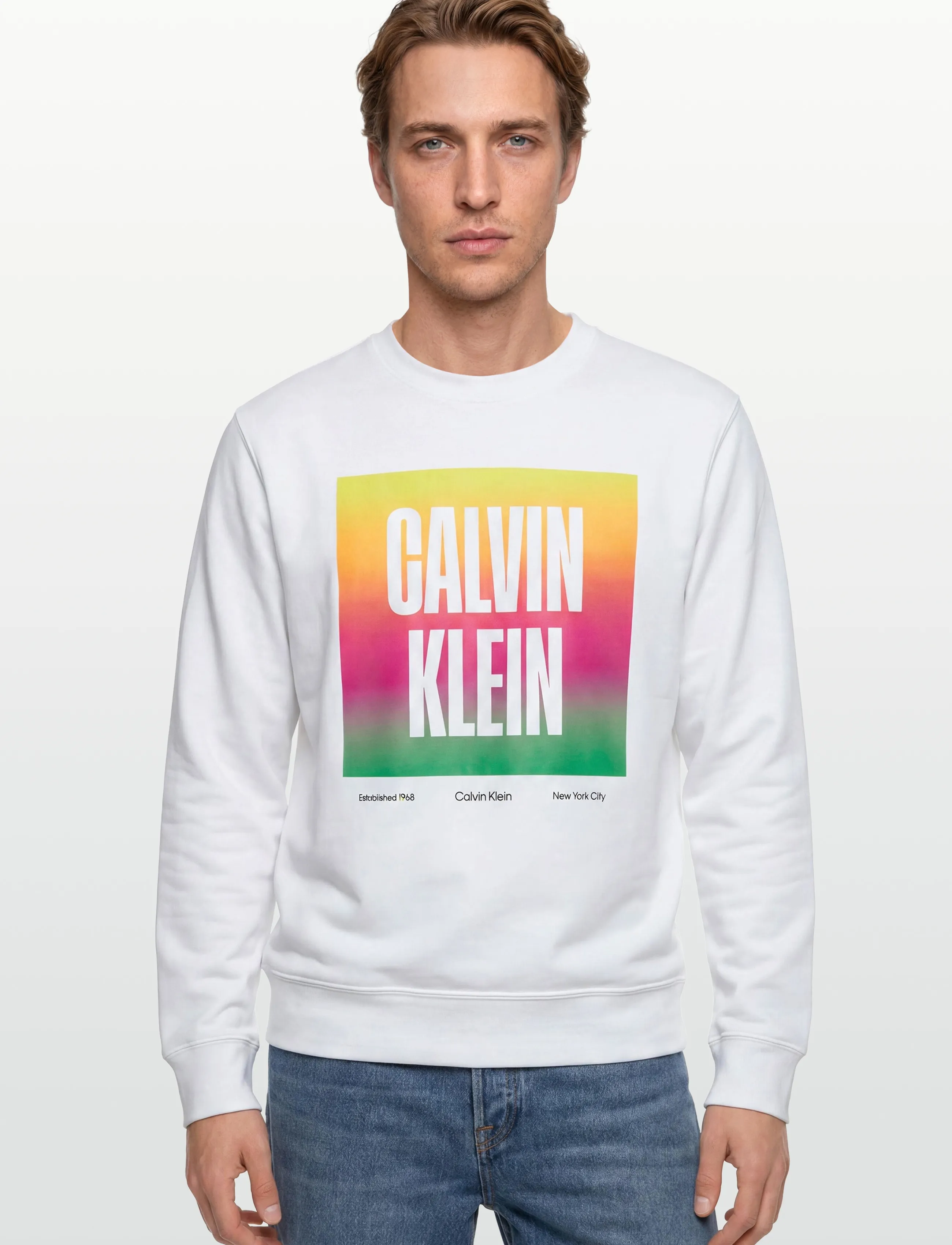 Calvin Klein Jeans - LS 350TERY CALVN PRDE CN SWTSHRT - shop efter stil - bright white - 3