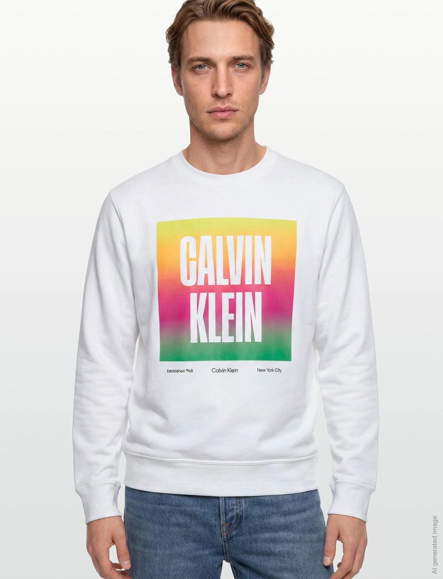 Calvin Klein Jeans - LS 350TERY CALVN PRDE CN SWTSHRT - shop efter stil - bright white - 3