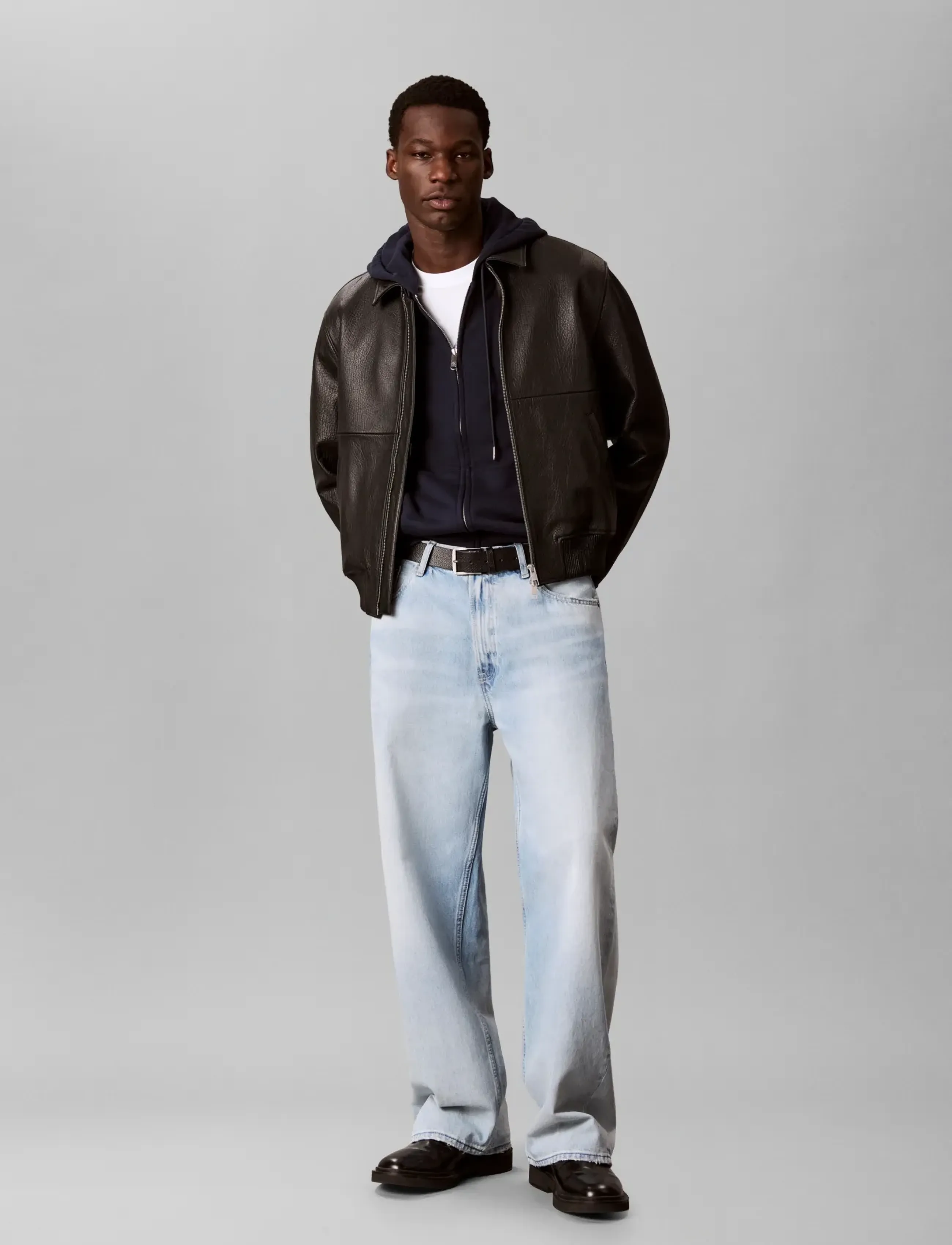 Calvin Klein Jeans LS EU 350TERRY MNOGRM FZ HOODIE - Calvin Klein Jeans - DARK SAPPHIRE / navy