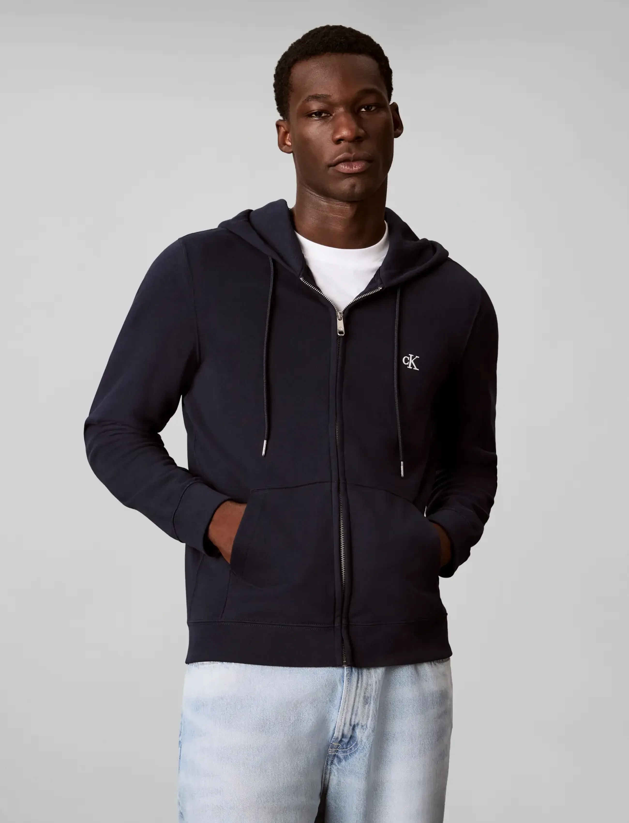 Calvin Klein Jeans - LS EU 350TERRY MNOGRM FZ HOODIE - hættetrøjer - dark sapphire - 3