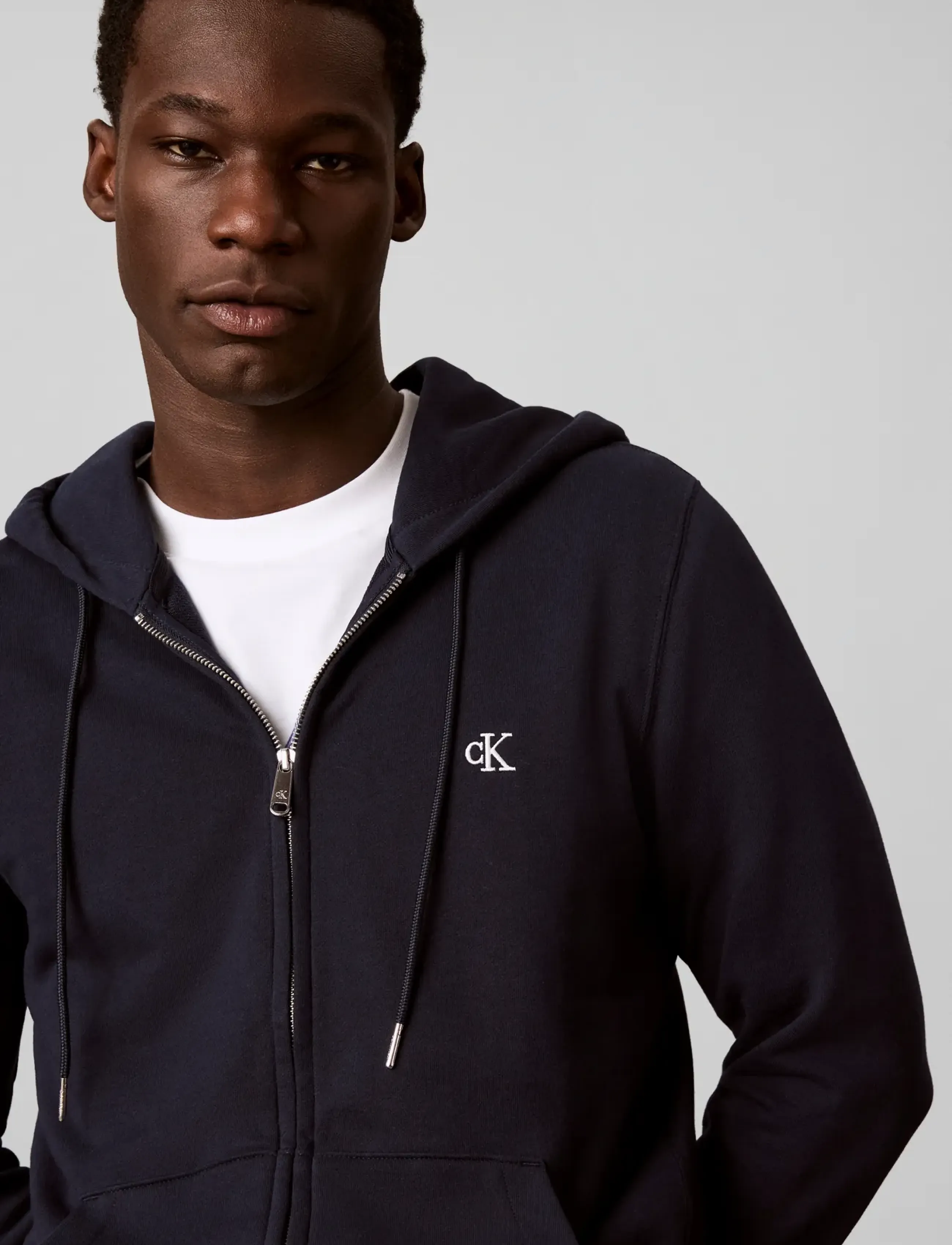 Calvin Klein Jeans - LS EU 350TERRY MNOGRM FZ HOODIE - hættetrøjer - dark sapphire - 4