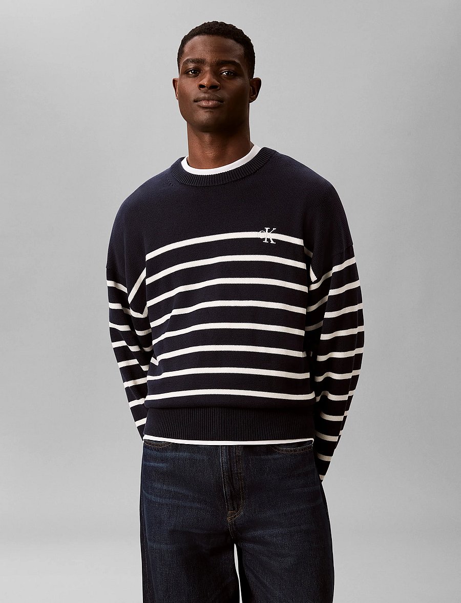 Calvin Klein Jeans - LS RLXD COTTON CREWNK SWTR 7GG - rund hals - dark sapphire - 0