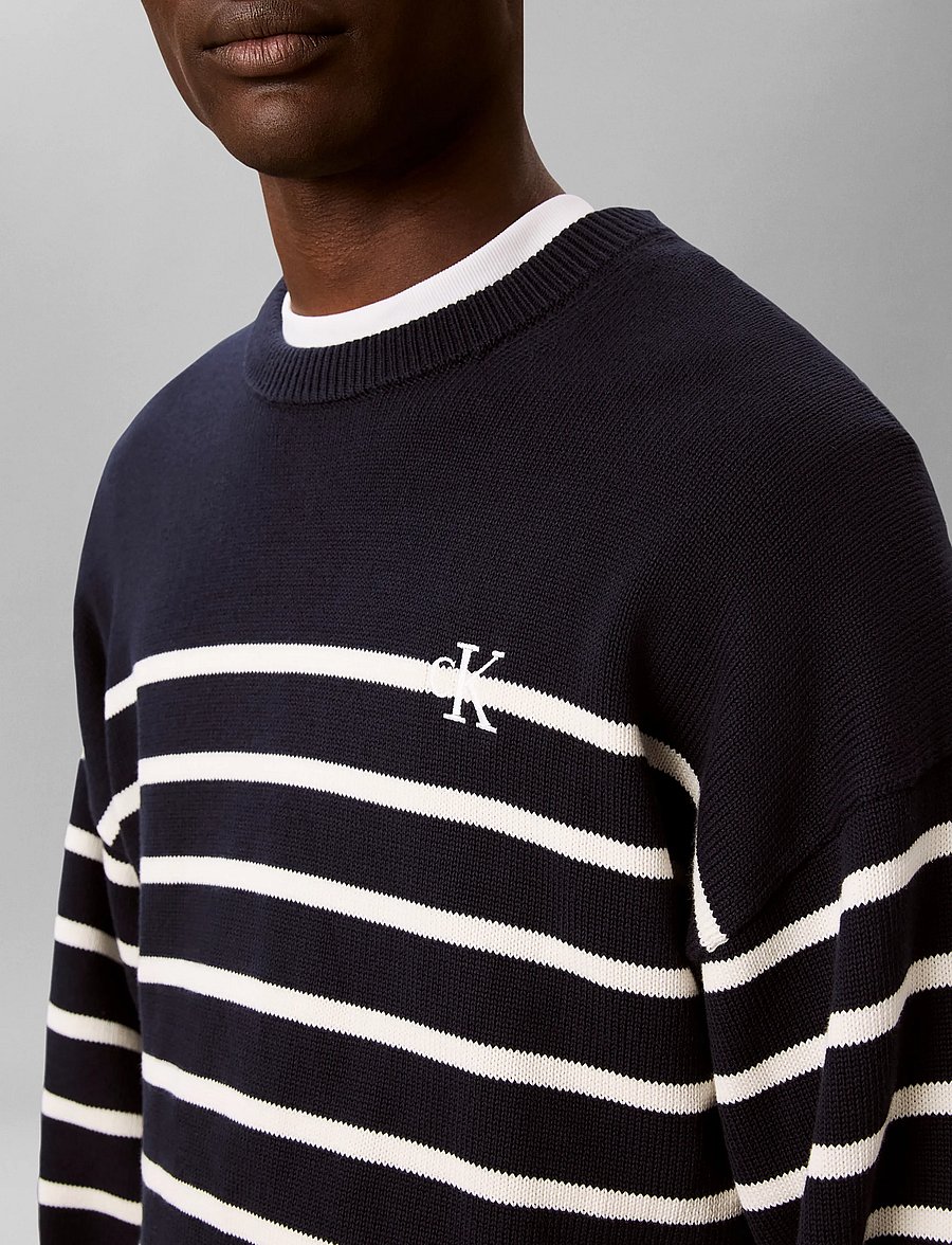 Calvin Klein Jeans - LS RLXD COTTON CREWNK SWTR 7GG - rund hals - dark sapphire - 4