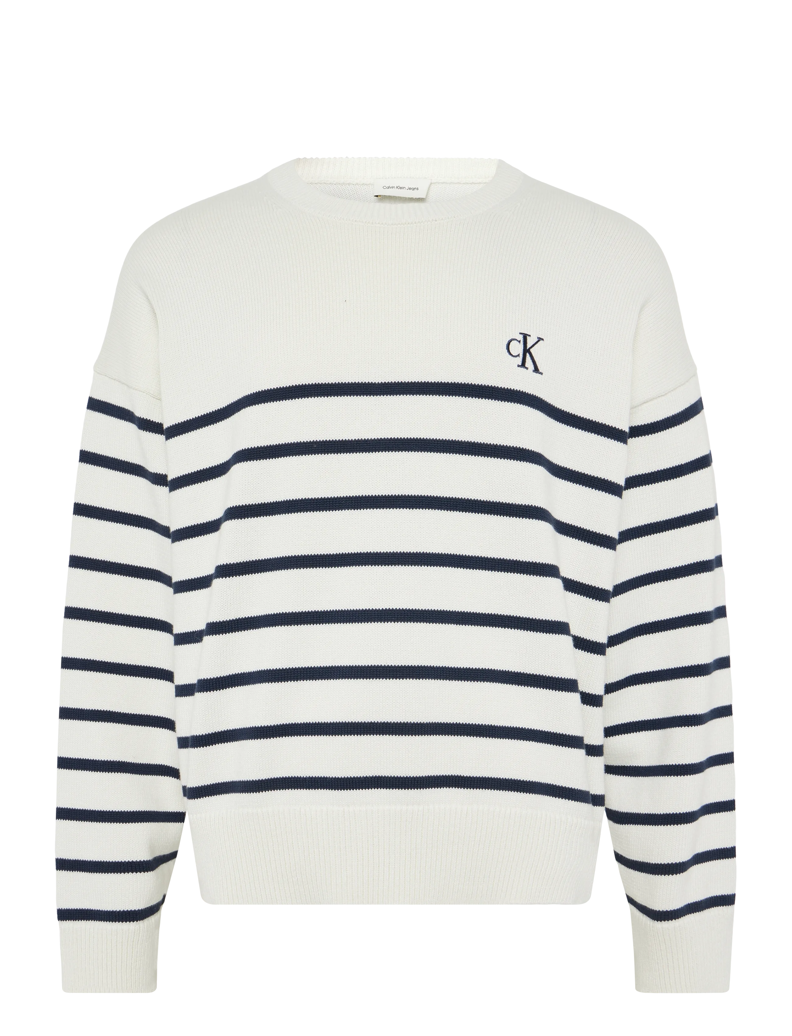 Calvin Klein Jeans LS RLXD COTTON CREWNK SWTR 7GG - Festival-Outfits - TOFU / white