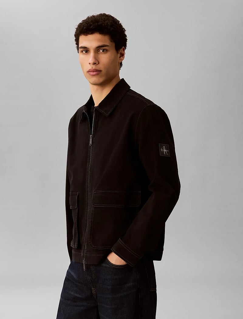 Calvin Klein Jeans - LS MATTY CANVAS CONTRAST COLLAR - spring jackets - black - 4