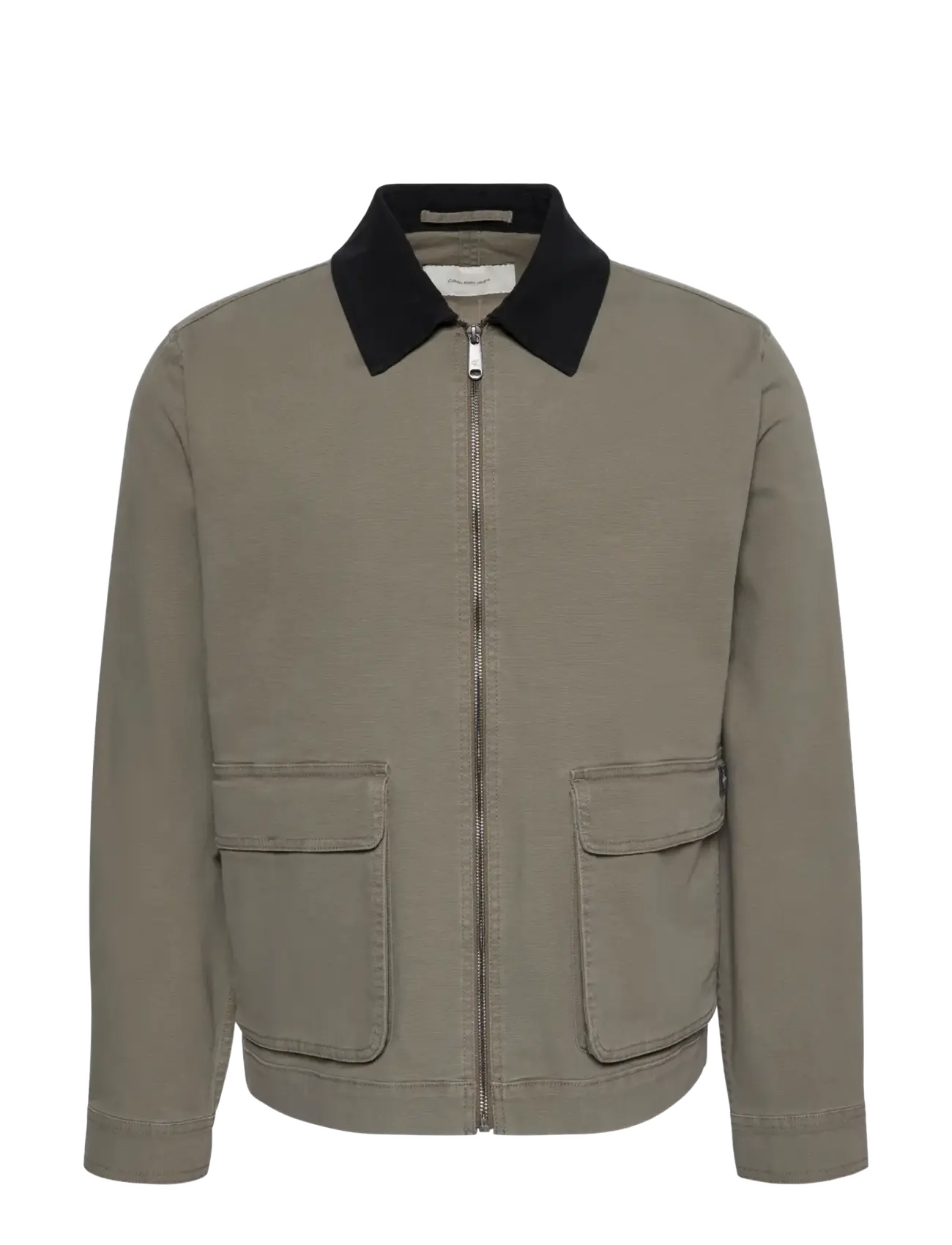 CALVIN KLEIN JEANS Ls Matty Canvas Contrast Collar Khaki - XL - Herren