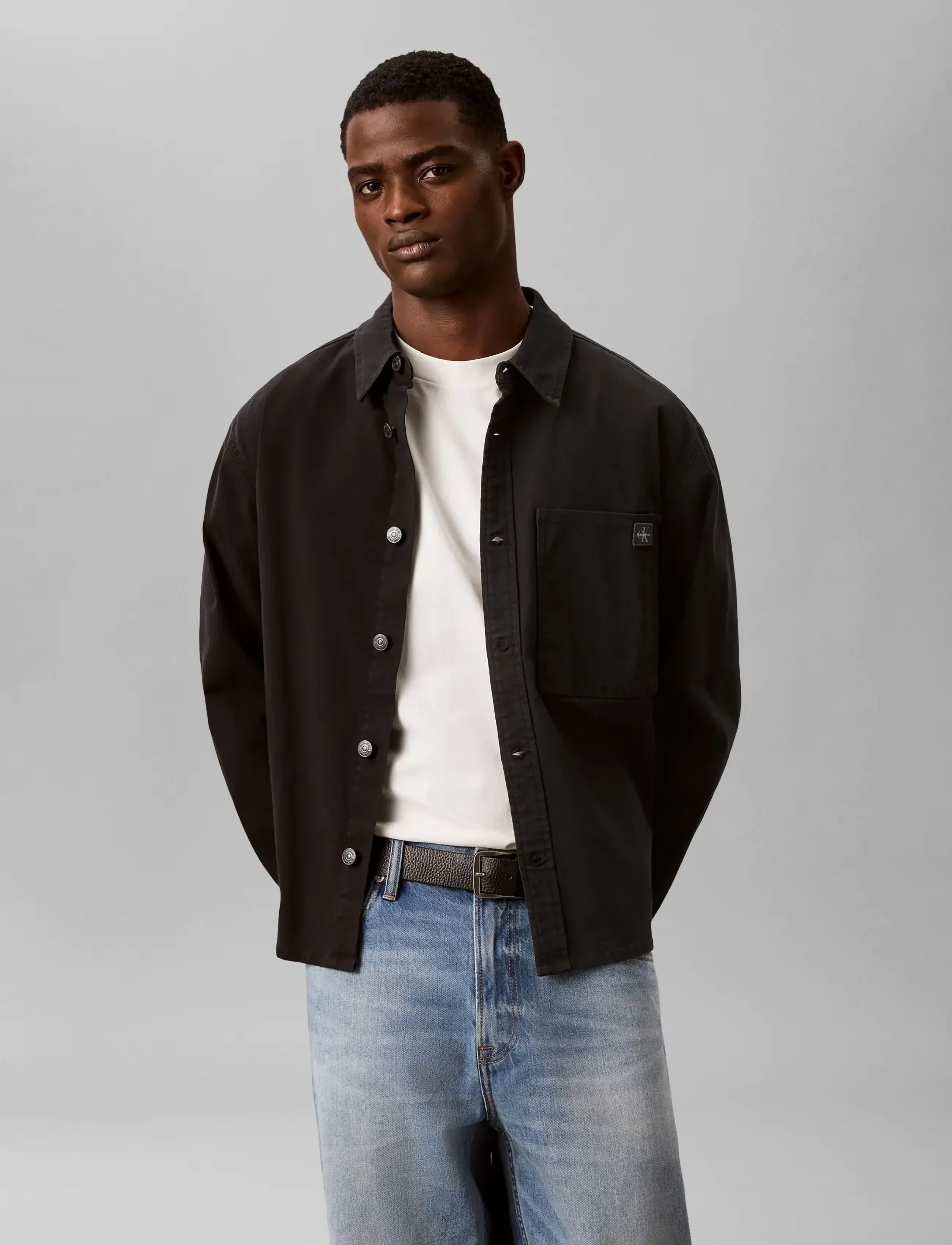 Calvin Klein Jeans LS MATTY CANVAS SHIRT JKT - Overshirts - BLACK / black