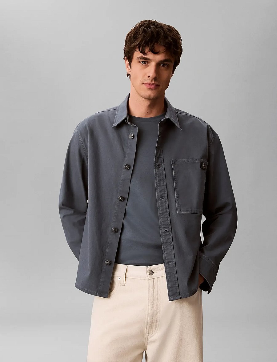 Calvin Klein Jeans - LS MATTY CANVAS SHIRT JKT - shop efter stil - dark slate - 0