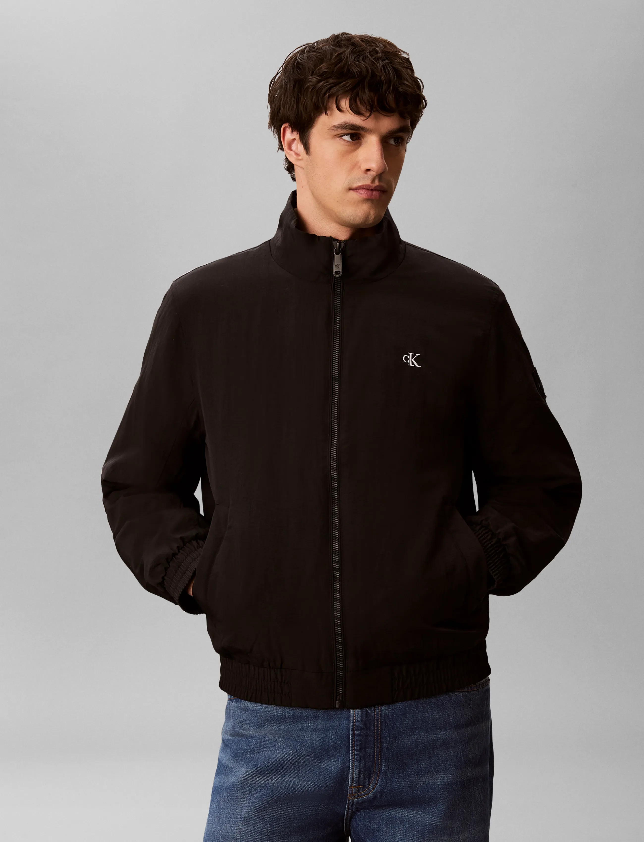 Calvin Klein Jeans - LS PADDED NYLON HARRINGTON JACKE - dunjakker - black - 5