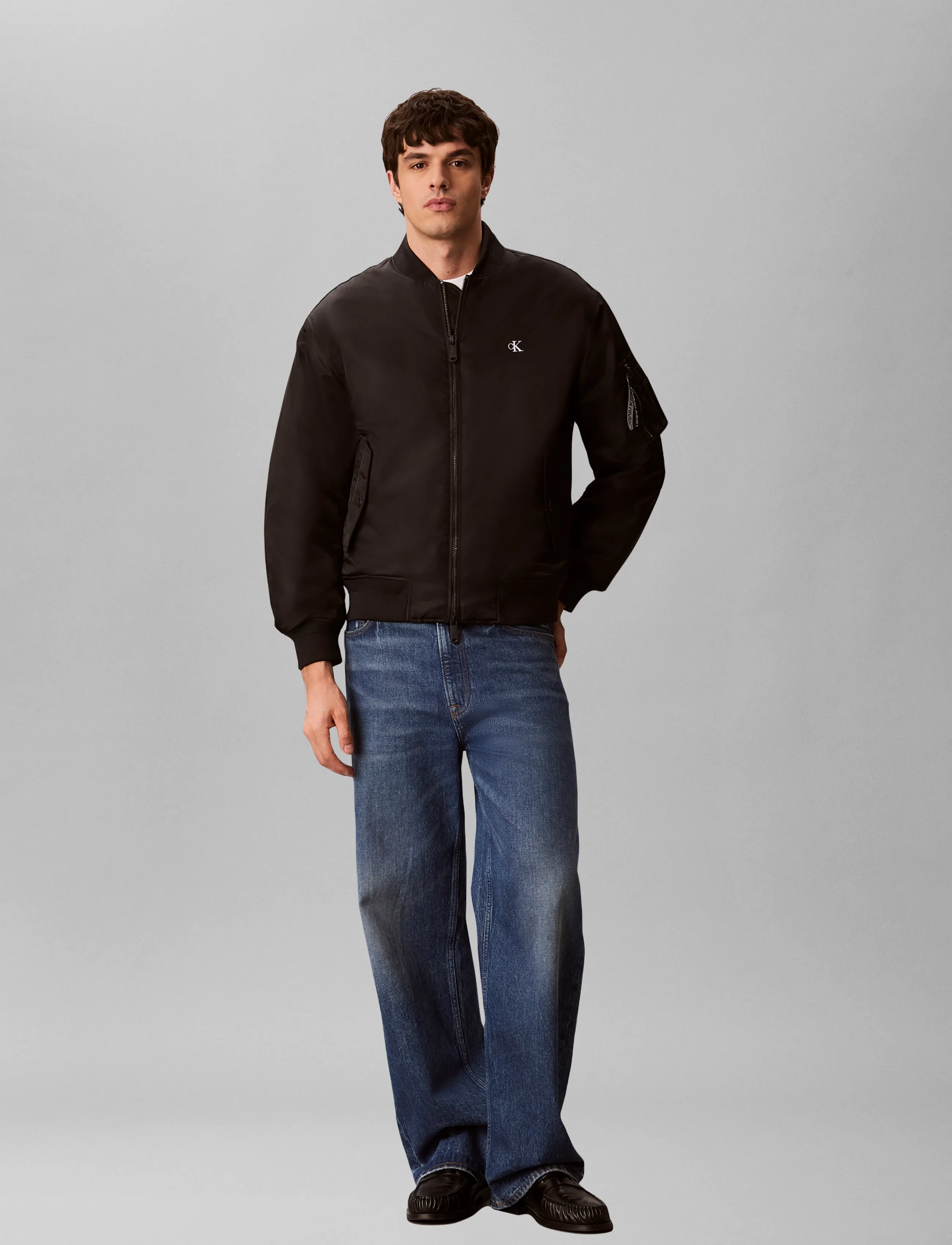 Calvin Klein Jeans LS JEANS NYLON BOMBER JKT - Overtøj - BLACK / black
