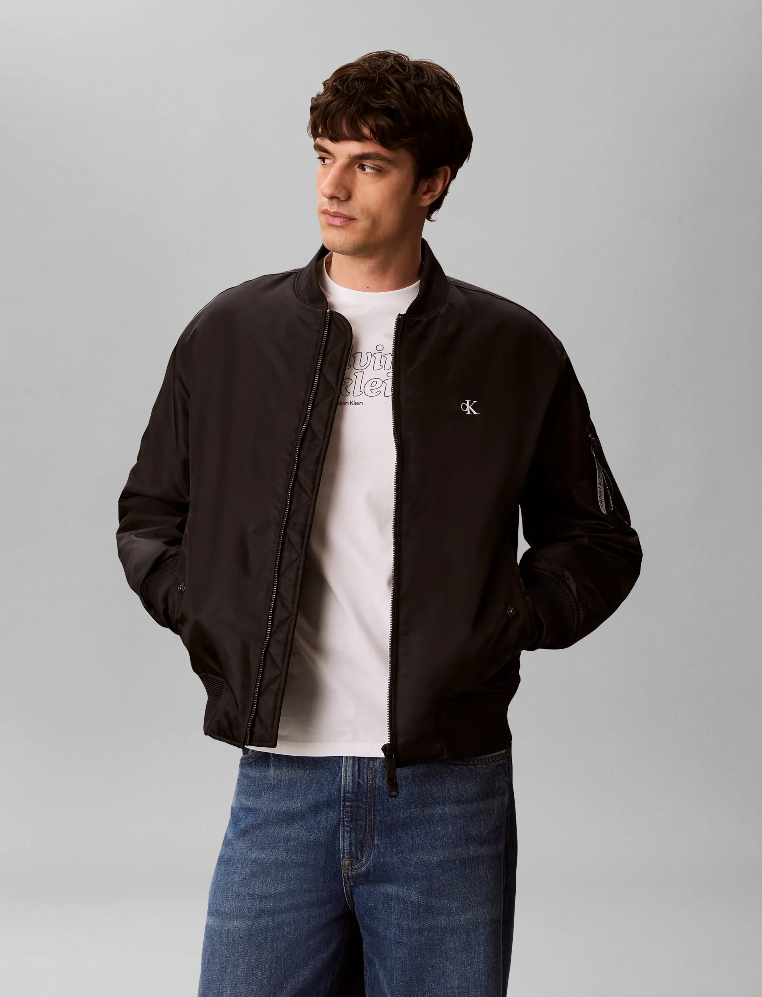 Calvin Klein Jeans - LS JEANS NYLON BOMBER JKT - forårsjakker - black - 3