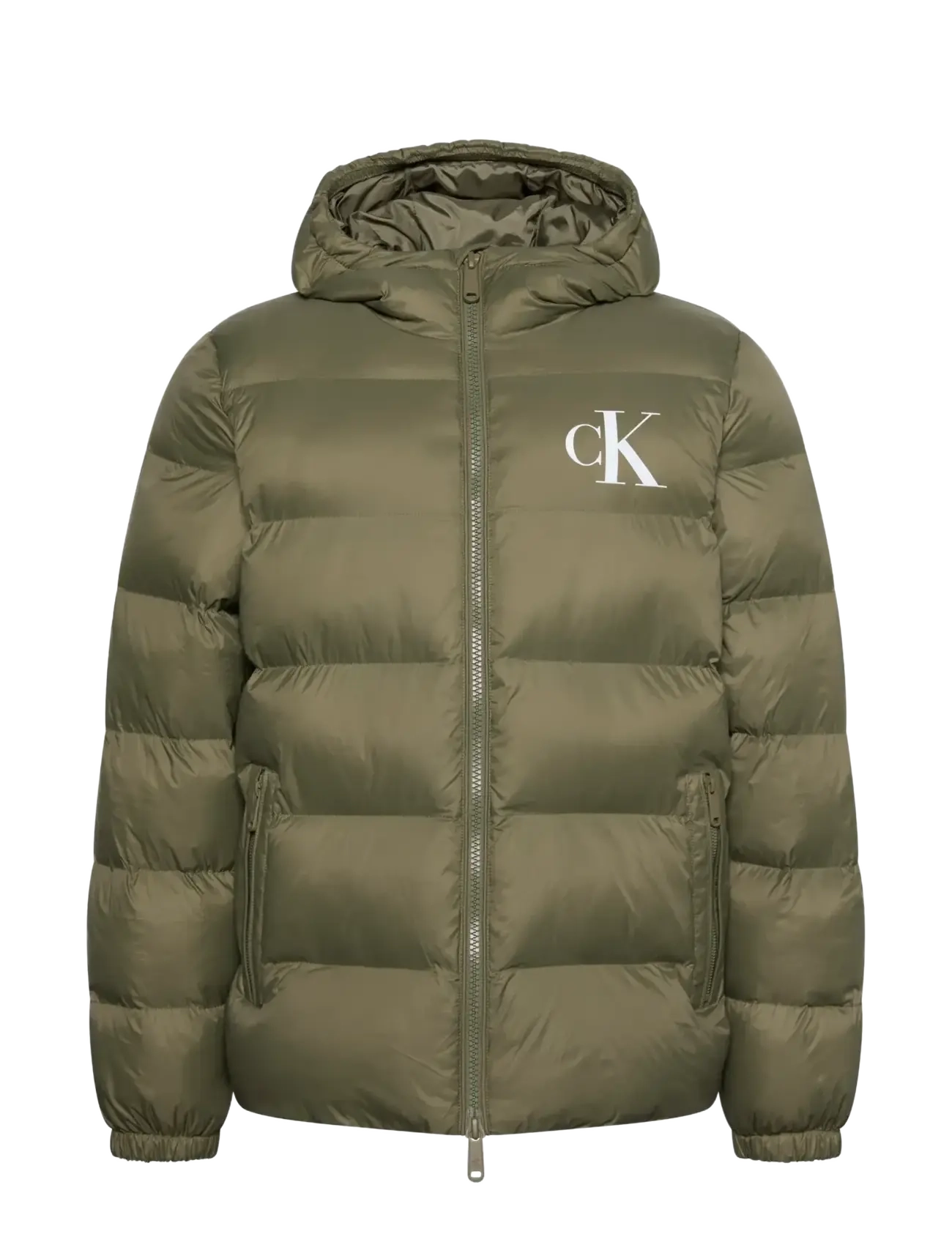 Calvin Klein Jeans LS LTWT NYLN PADED HOD PUFR JKT - Jackets & Coats - DUSTY OLIVE / khaki/green