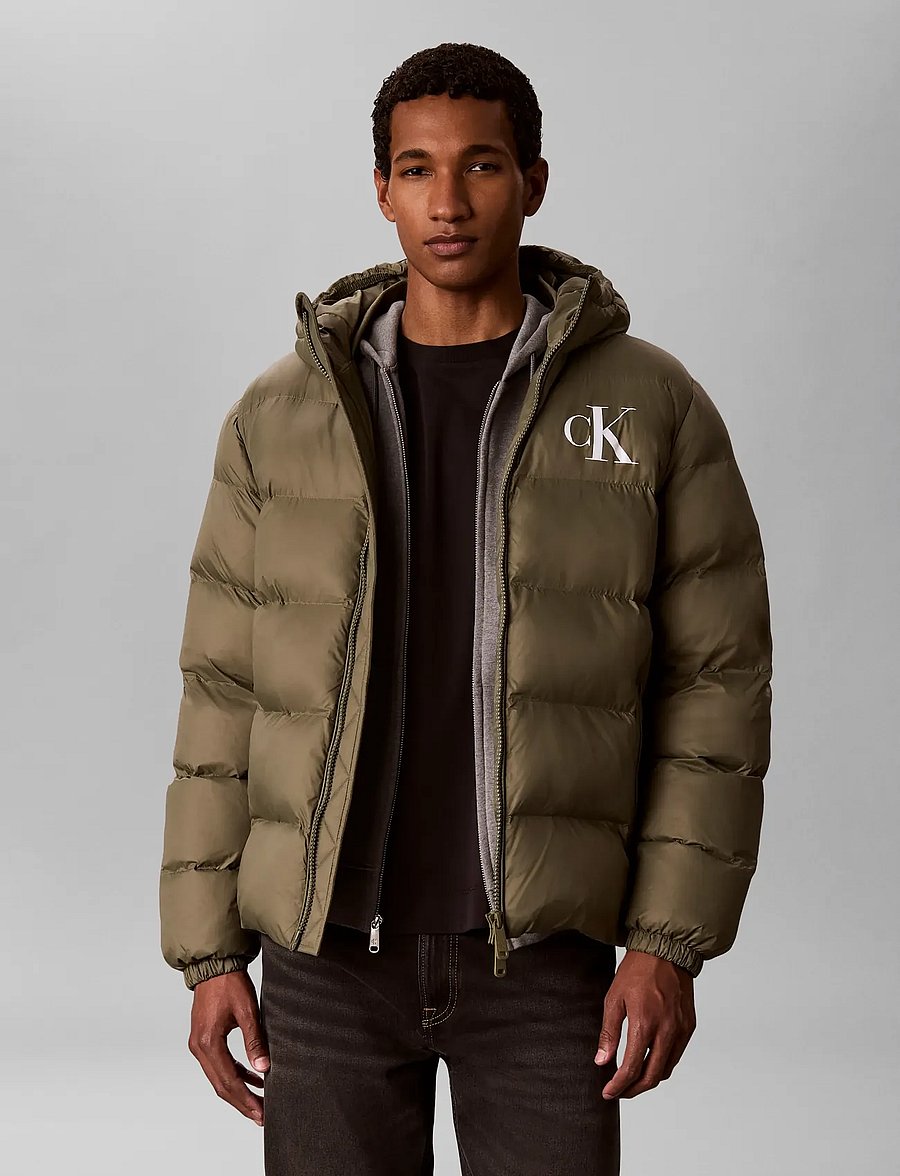 Calvin Klein Jeans - LS LTWT NYLN PADED HOD PUFR JKT - vinterjakker - dusty olive - 3