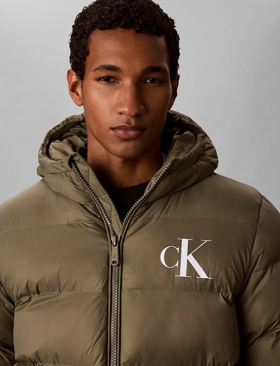 Calvin Klein Jeans - LS LTWT NYLN PADED HOD PUFR JKT - vinterjakker - dusty olive - 4
