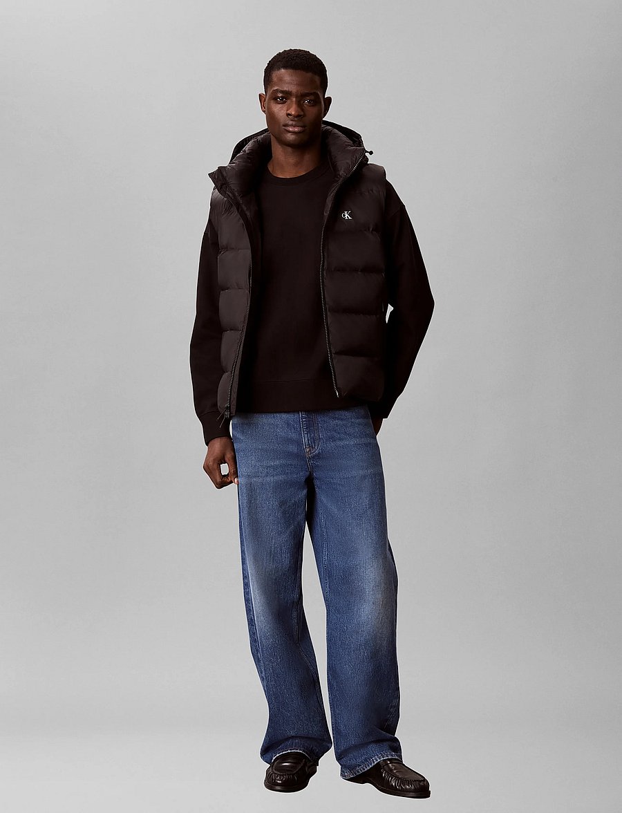 Calvin Klein Jeans - SLS NYLN ZP OFF HOD DWN PUFR VST - westen - black - 0