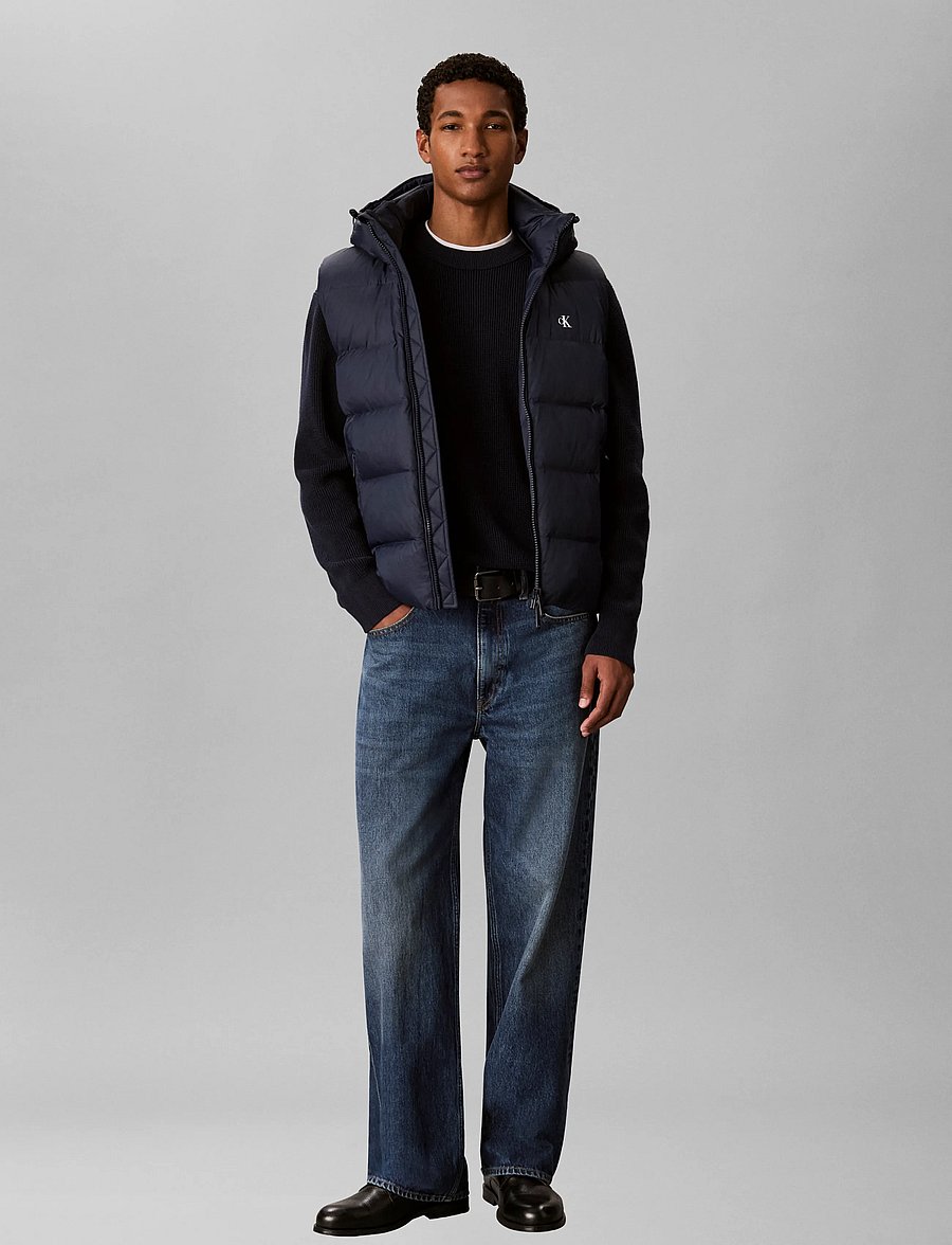 Calvin Klein Jeans - SLS NYLN ZP OFF HOD DWN PUFR VST - westen - dark sapphire - 0