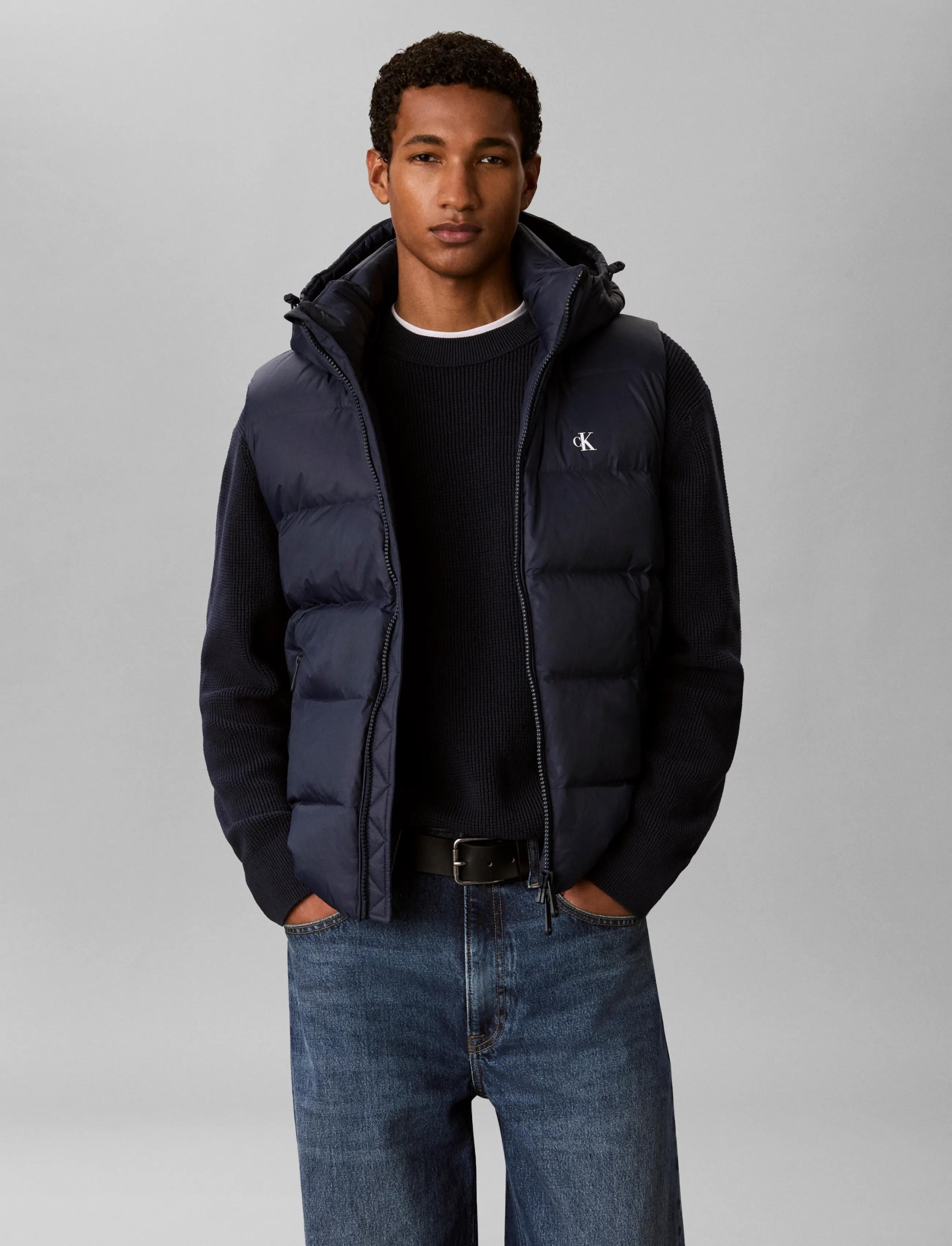 Calvin Klein Jeans - SLS NYLN ZP OFF HOD DWN PUFR VST - westen - dark sapphire - 3