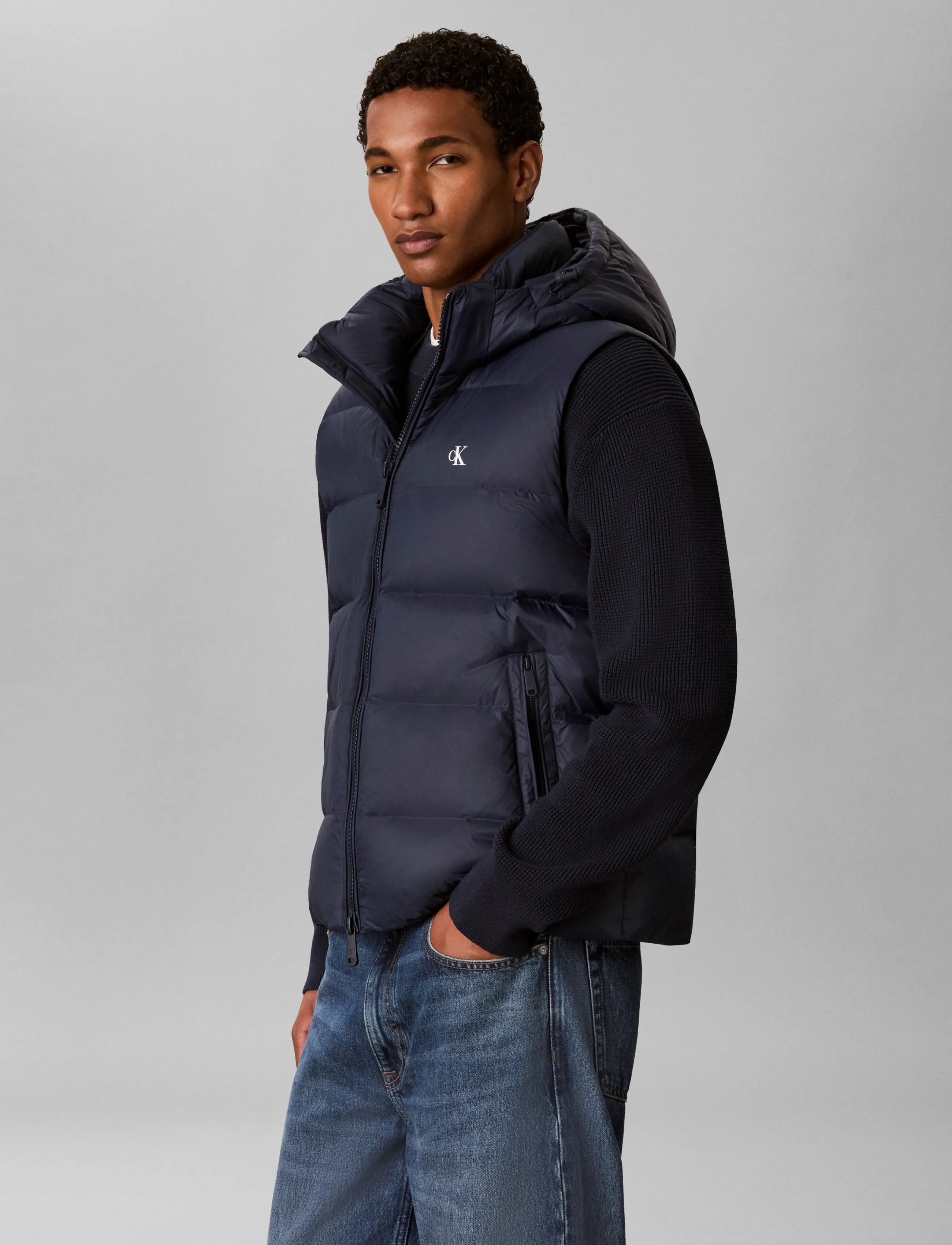 Calvin Klein Jeans - SLS NYLN ZP OFF HOD DWN PUFR VST - westen - dark sapphire - 5