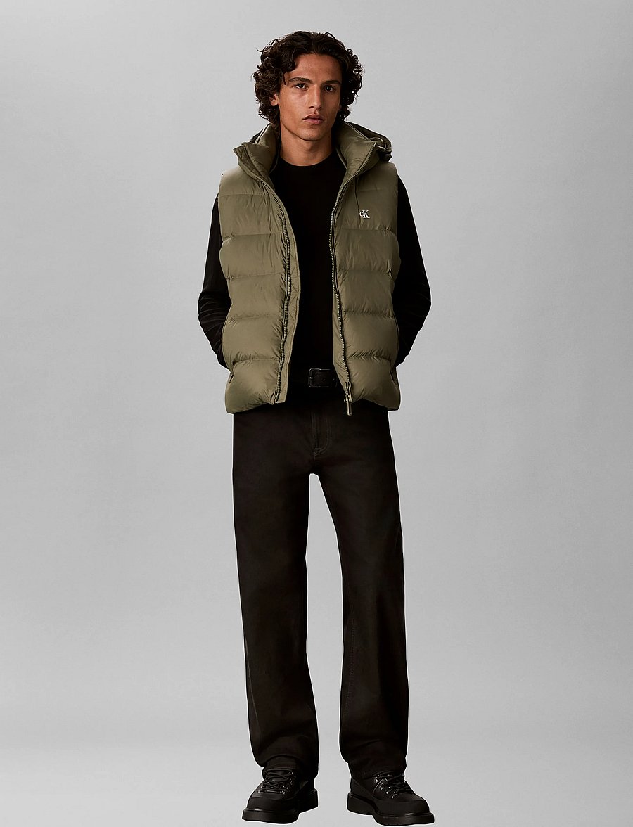 Calvin Klein Jeans - SLS NYLN ZP OFF HOD DWN PUFR VST - veste - dusty olive - 0