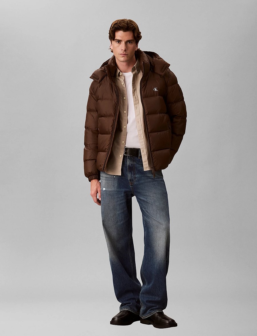 Calvin Klein Jeans - LS NYLN ZP OFF HOD DOWN PUFR JKT - dunjackor - brown cork - 0