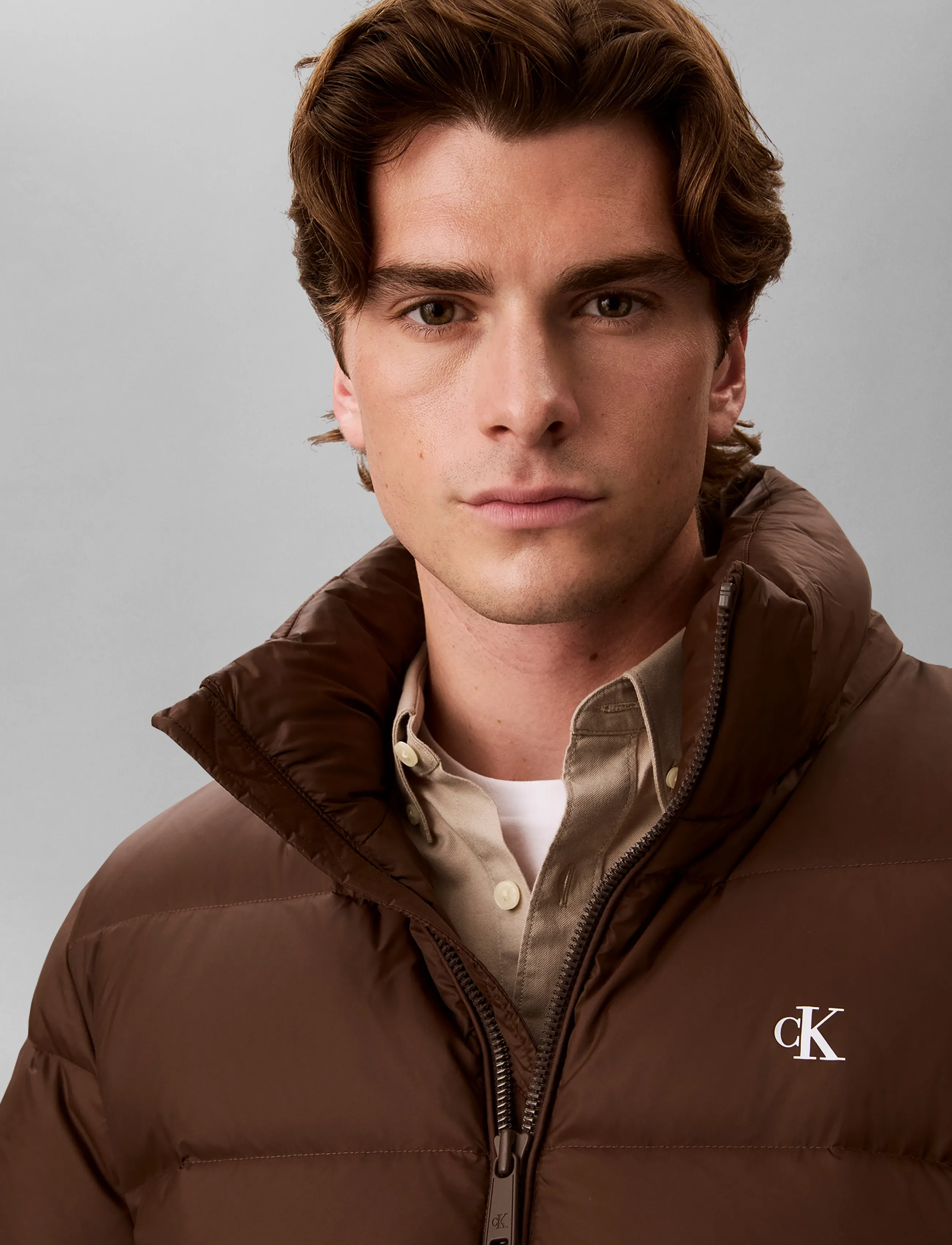 Calvin Klein Jeans - LS NYLN ZP OFF HOD DOWN PUFR JKT - dunjackor - brown cork - 4